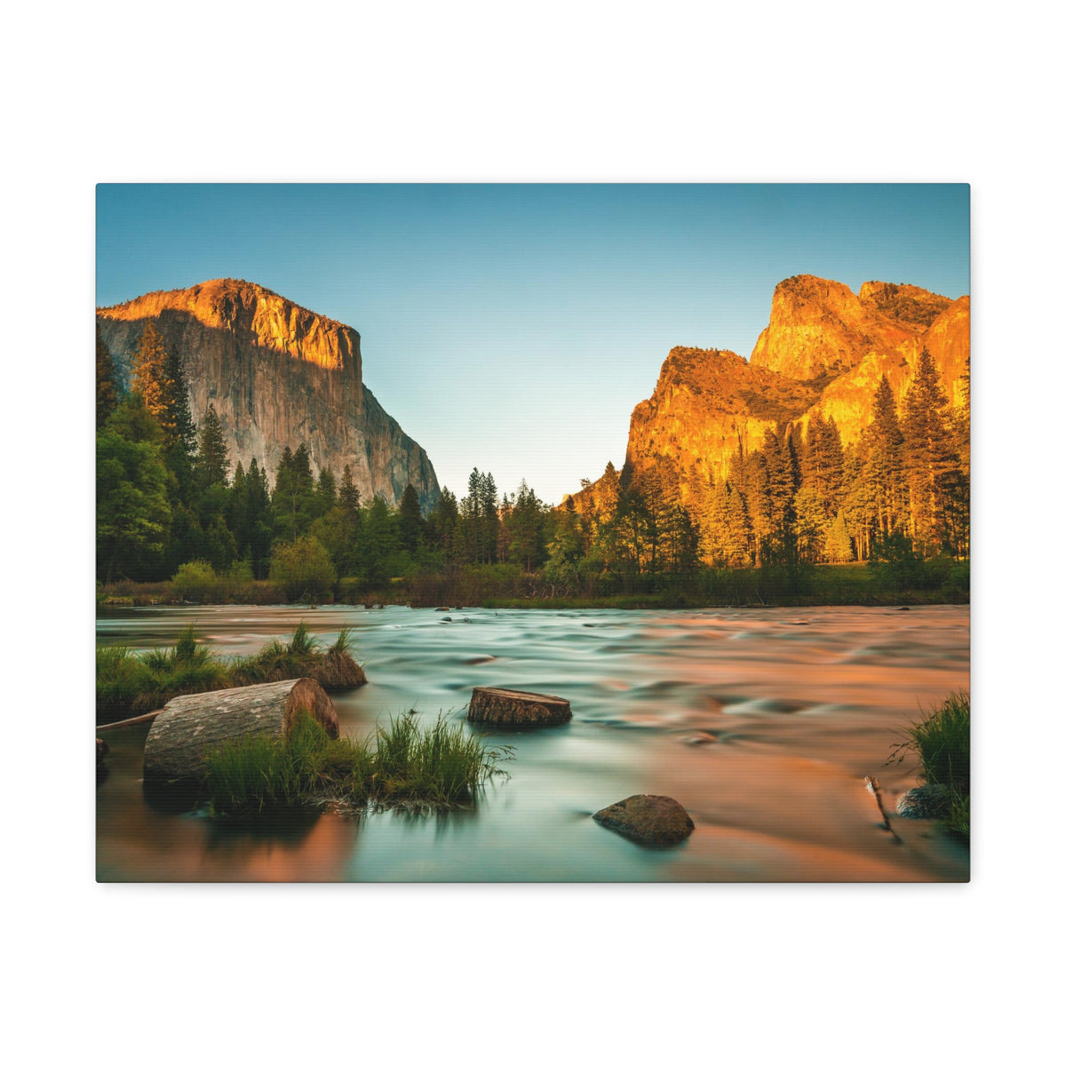 Mountain Valley Golden Hour Nature Wilderness Photography Canvas Wall Art for Home Decor Ready-to-Hang-Express Your Love Gifts