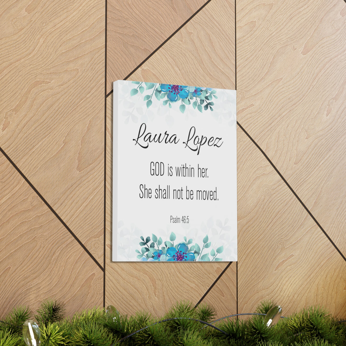 Personalized Scripture Walls God Is Within Her Psalm 46:5 Bible Chapter Canvas Christian Wall Art Ready to Hang-Express Your Love Gifts