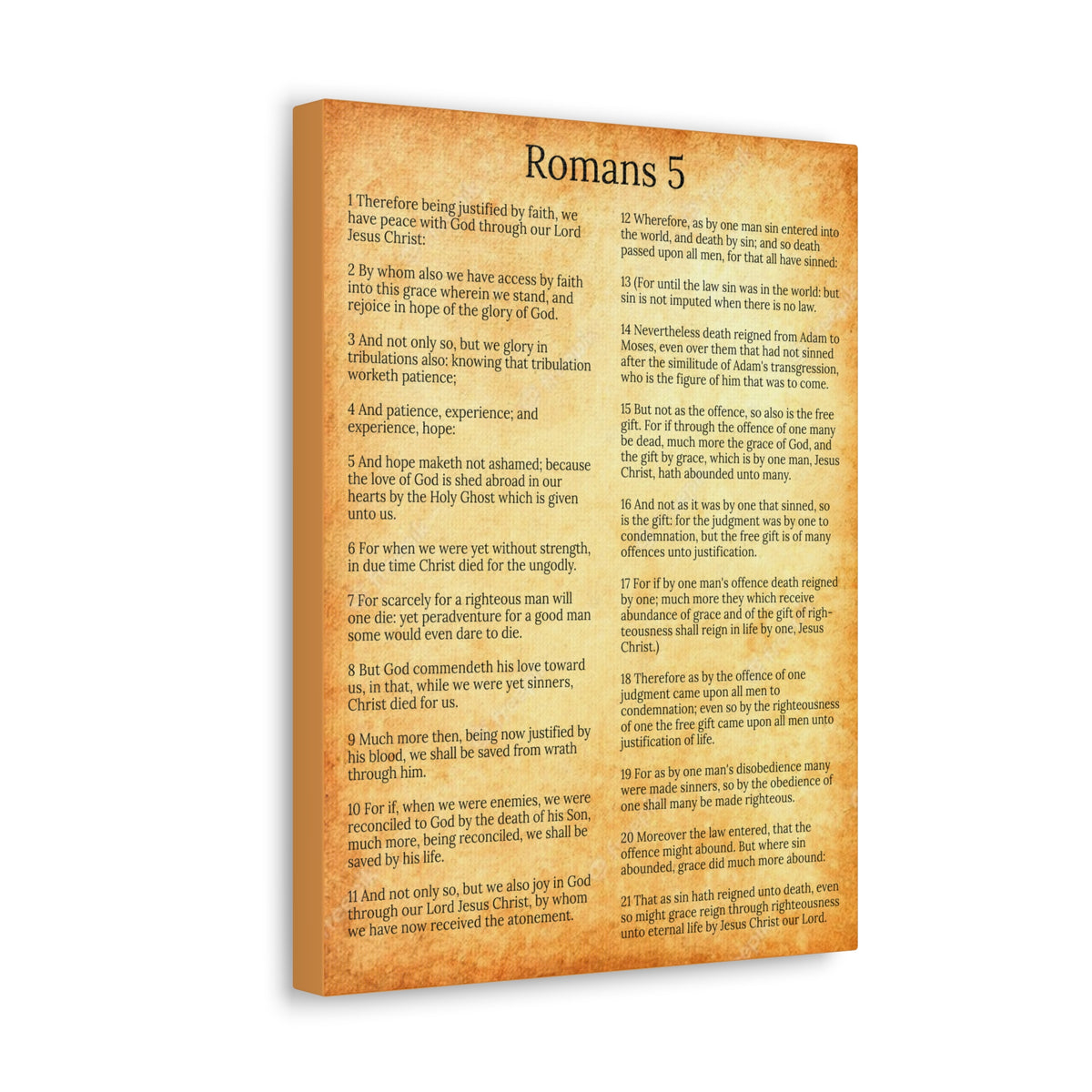 Scripture Walls Romans 5 Gold Christian Wall Art Print Ready to Hang Unframed-Express Your Love Gifts