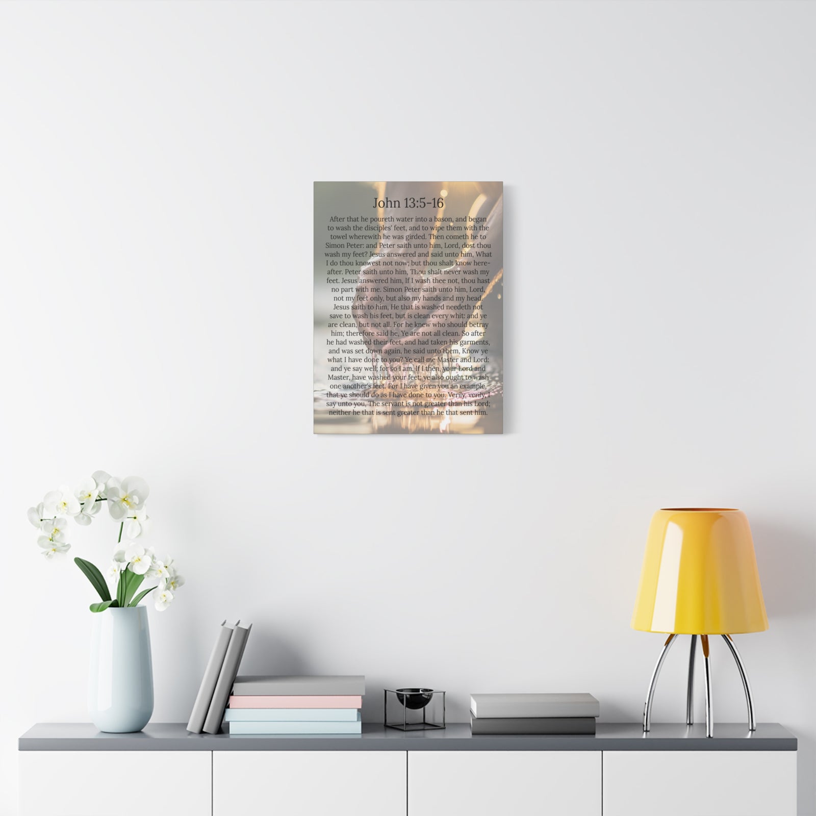 Scripture Walls Footwashing John 13:5-16 Christ Christian Wall Art Print Ready to Hang Unframed-Express Your Love Gifts