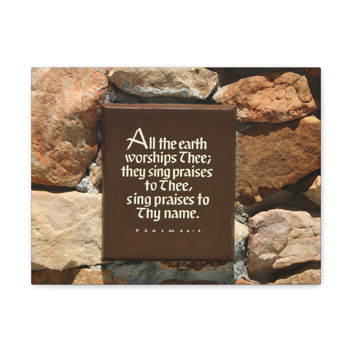 Scripture Walls Worships Thee Psalm 66:4 Bible Verse Canvas Christian Wall Art Ready to Hang-Express Your Love Gifts