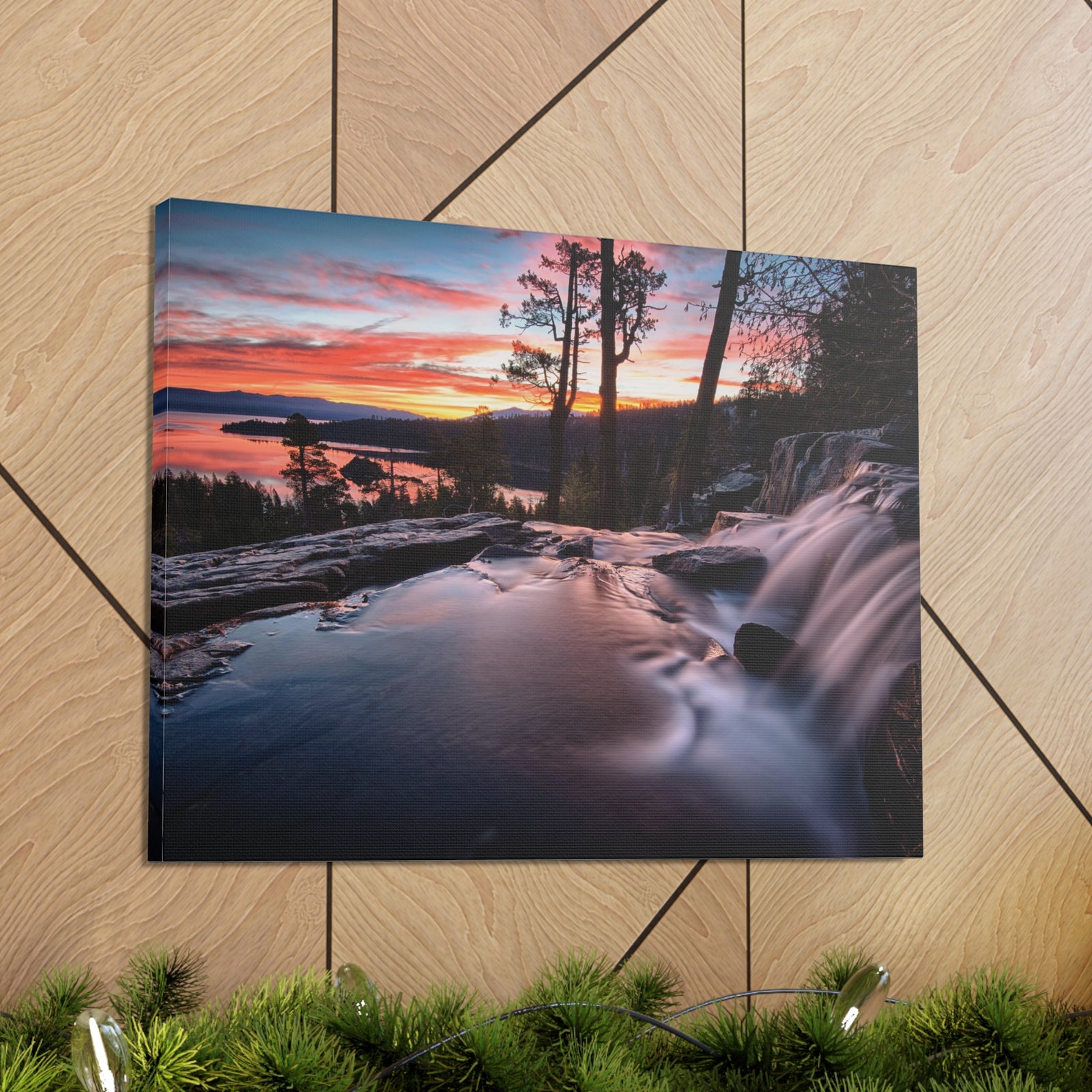 Lake Water Rushing Nature Wilderness Photography Canvas Wall Art for Home Decor Ready-to-Hang-Express Your Love Gifts