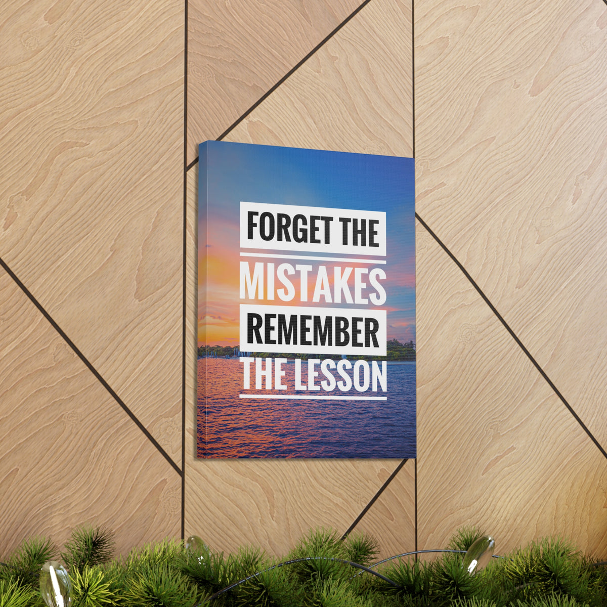 Inspirational Quote Canvas Forget The Mistakes Motivational Print Ready to Hang Artwork-Express Your Love Gifts