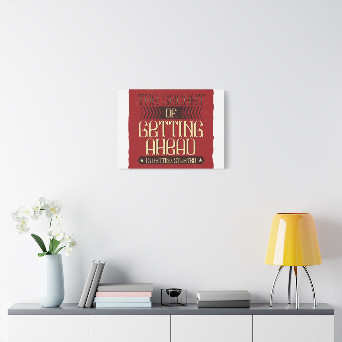 Inspirational Quote Canvas Getting Started Wall Art Motivational Motto Inspiring Prints Artwork Decor Ready to Hang-Express Your Love Gifts