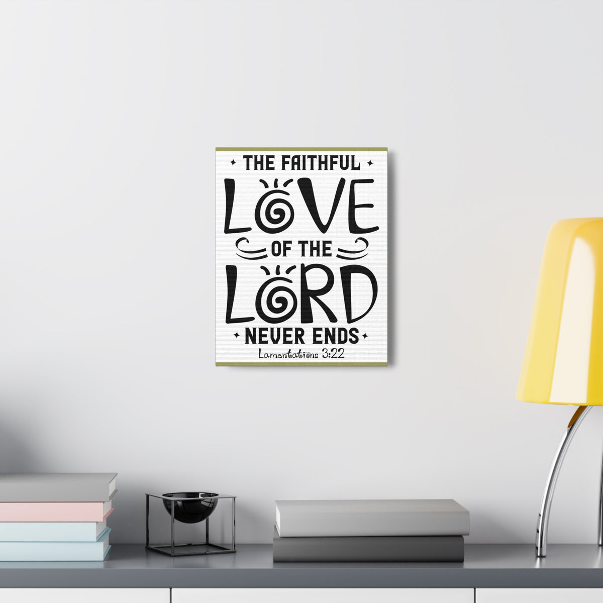 Scripture Canvas The Faithful Love Of The Lord Lamentations 3:22 Christian Wall Art Bible Verse Print Ready To Hang-Express Your Love Gifts
