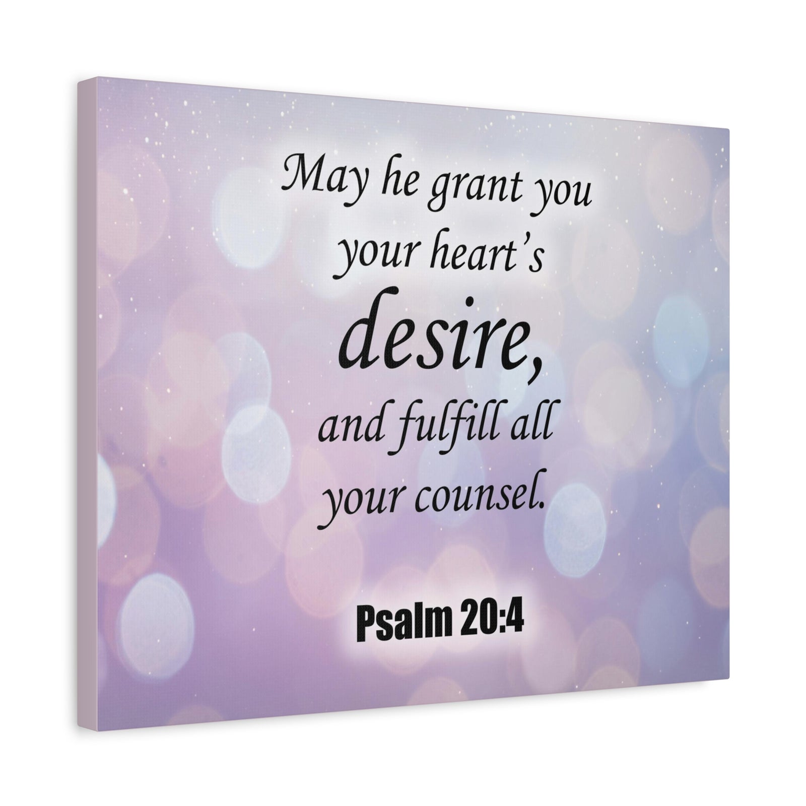 Bible Verse Canvas Fulfill All Your Counsel Psalm 20:4 Christian Home Decor Scripture Art-Express Your Love Gifts