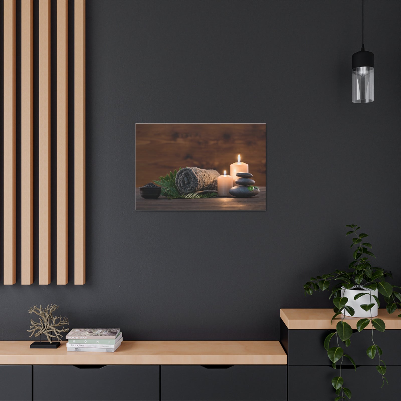 Towel on Fern Forest Floral Nature Photography Canvas Wall Art for Home Decor Ready-to-Hang-Express Your Love Gifts