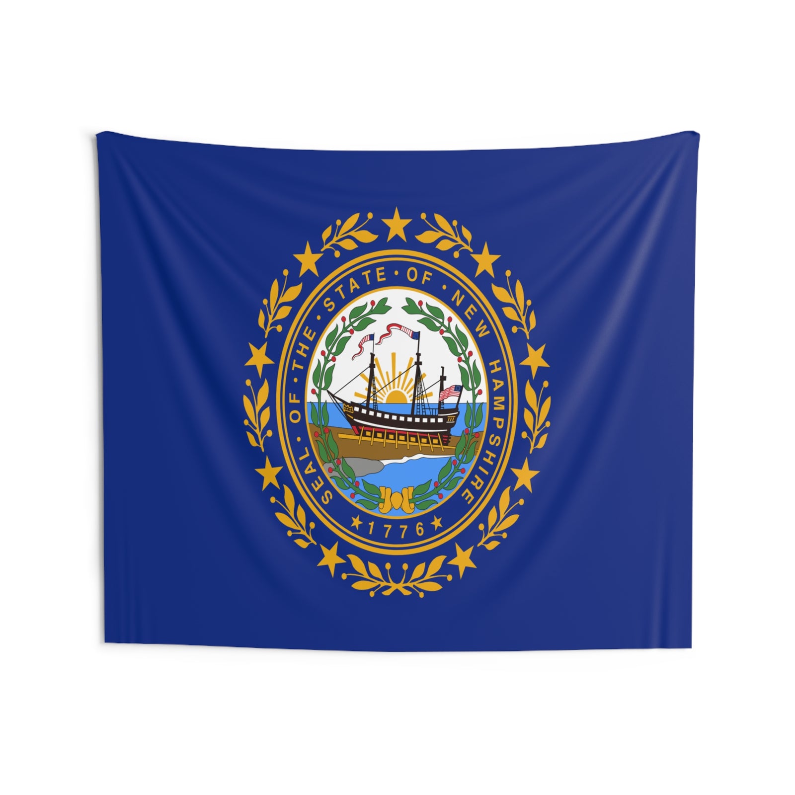 New Hampshire State Flag Wall Hanging Tapestry-Express Your Love Gifts
