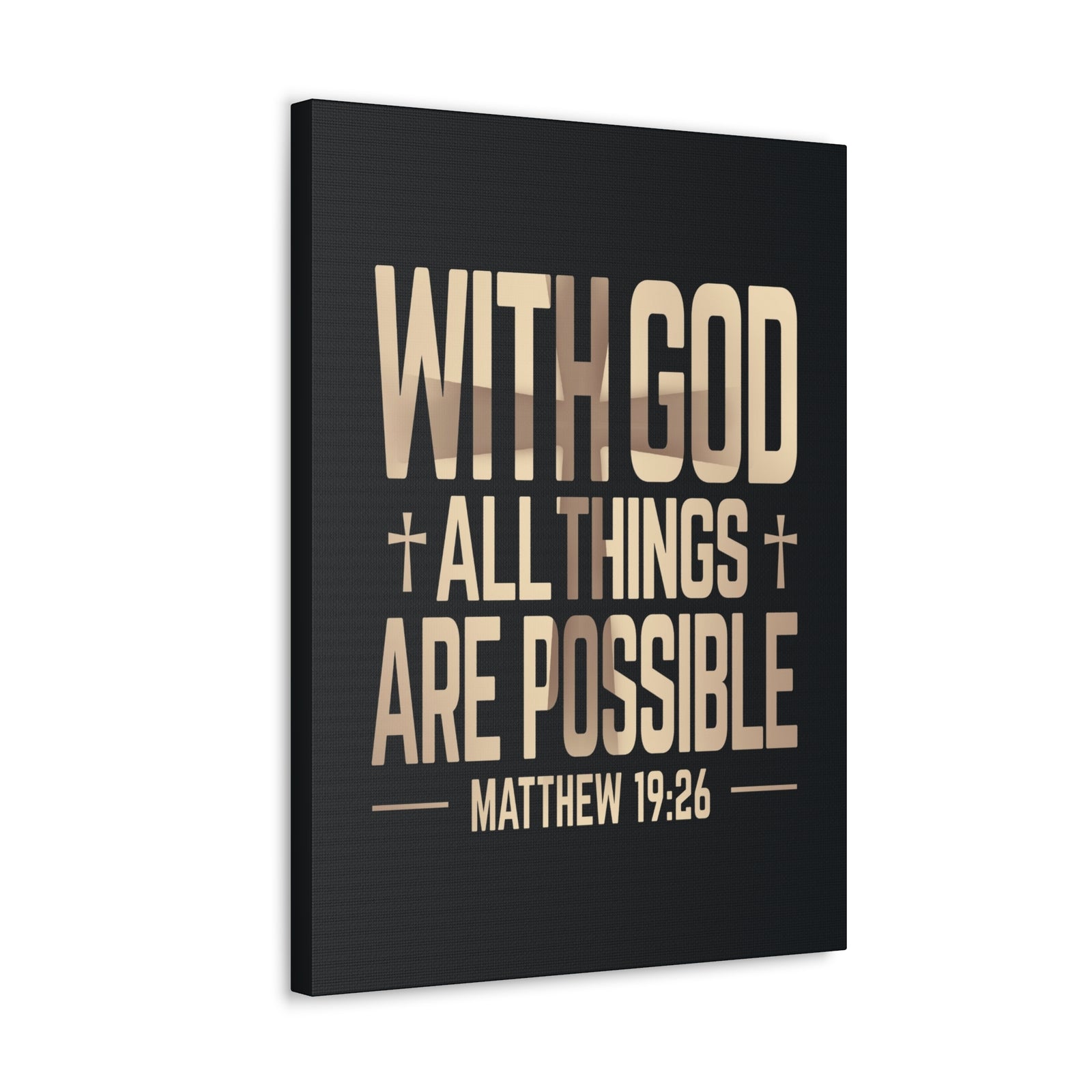 Scripture Walls Matthew 19:26 All Things Possible Bible Verse Canvas Christian Wall Art Ready to Hang Unframed-Express Your Love Gifts