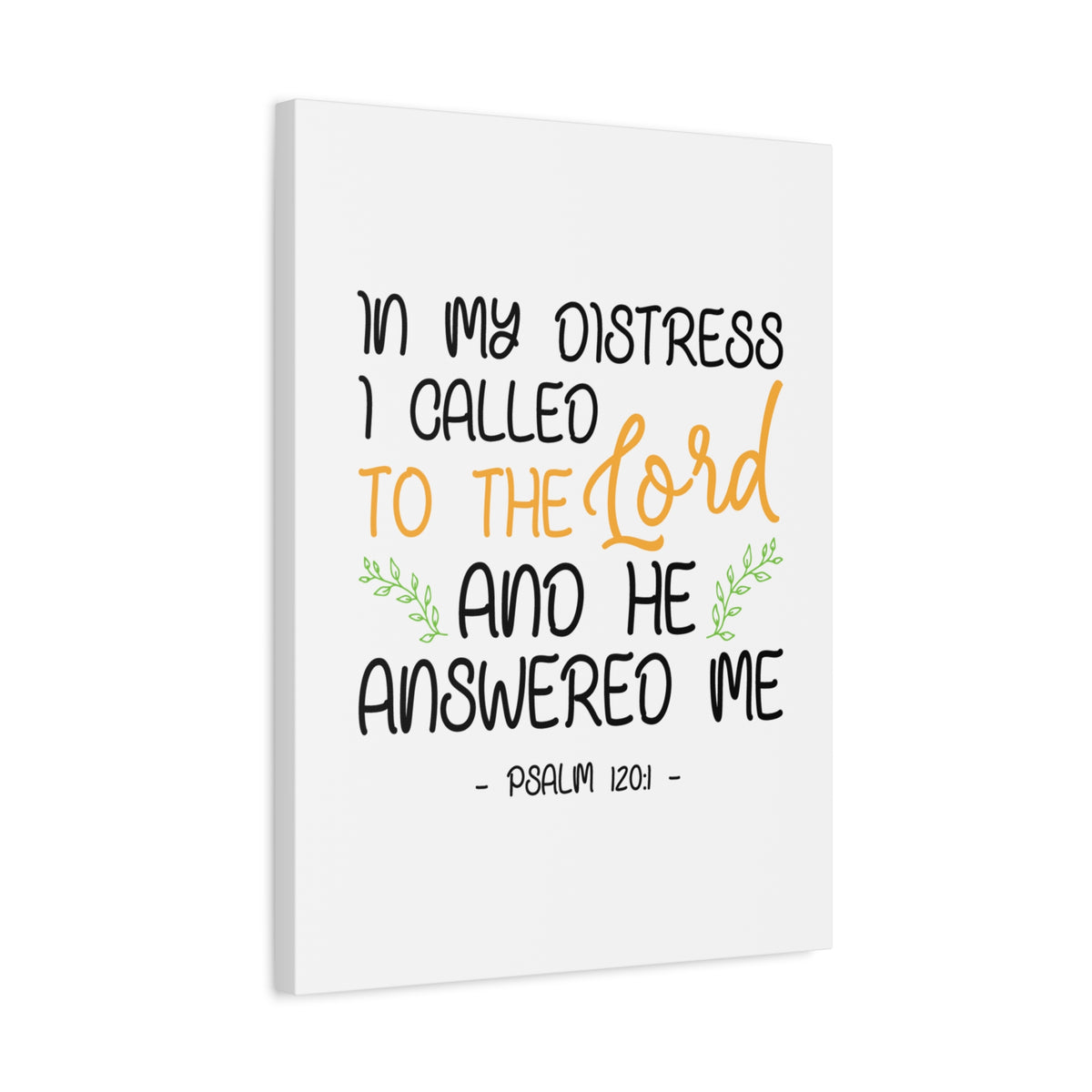 Scripture Canvas He Answered Me Psalm 120:1 Christian Wall Art Bible Verse Print Ready to Hang-Express Your Love Gifts
