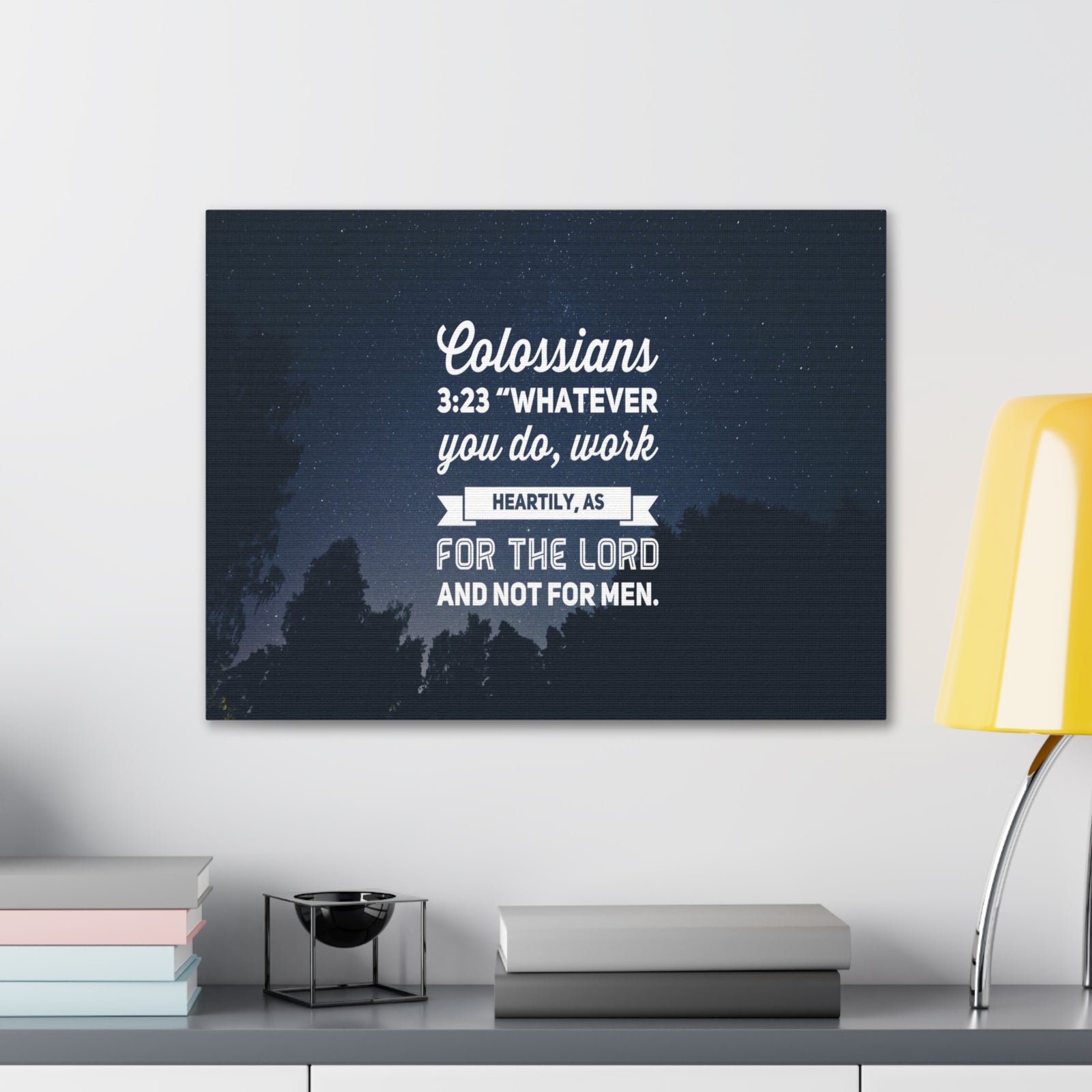 Scripture Canvas For The Lord Colossians 3:23 Christian Wall Art Bible Verse Print Ready to Hang-Express Your Love Gifts