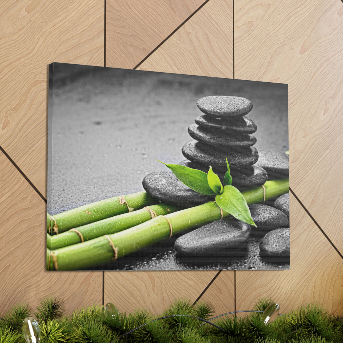 Bamboo on the Black Forest Floral Nature Photography Canvas Wall Art for Home Decor Ready-to-Hang-Express Your Love Gifts