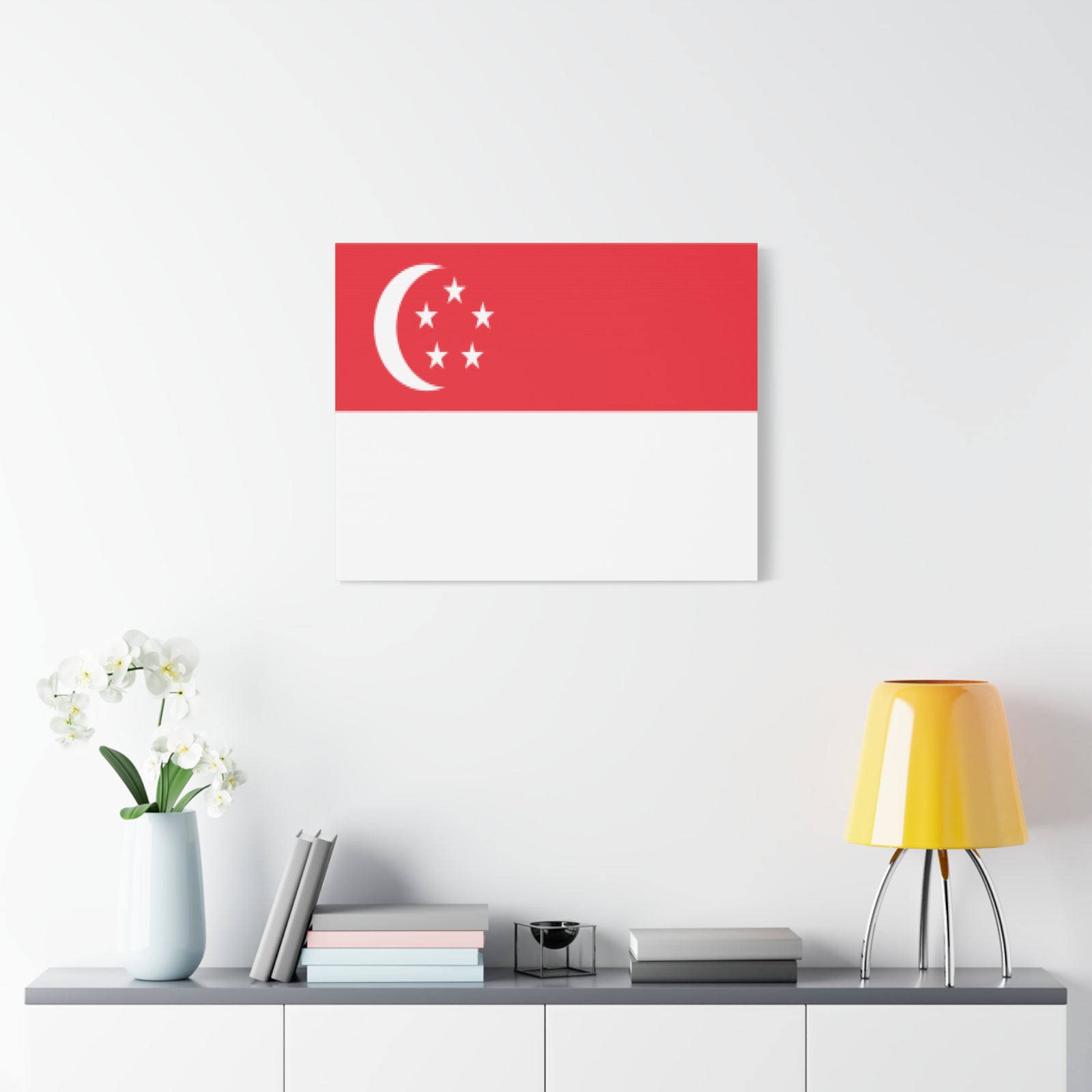 Singapore Country Flag Canvas Vibrant Wall Art Unframed Home Decor-Express Your Love Gifts