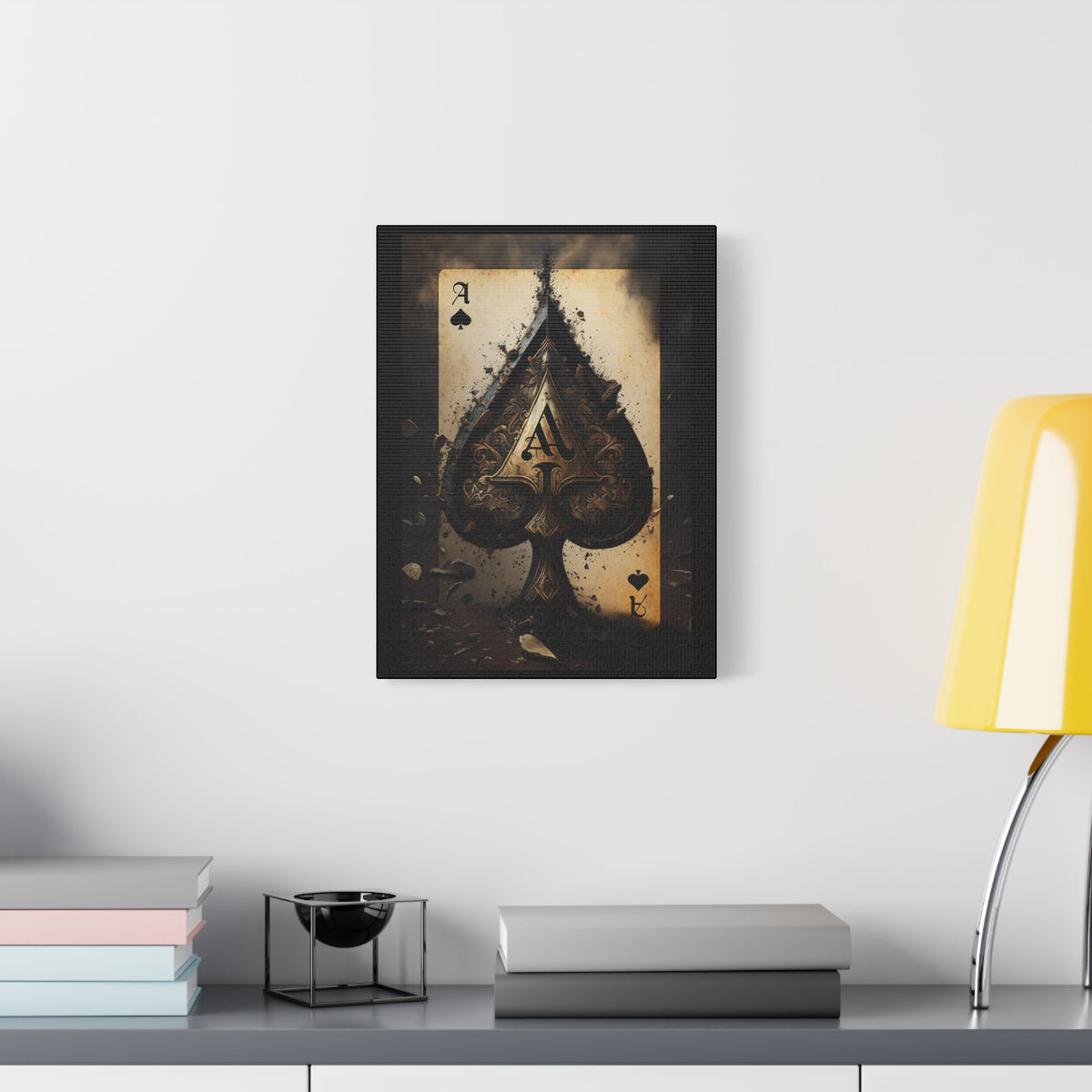 Ace Of Spades Vintage Playing Card Canvas Wall Art for Home Decor Ready-to-Hang-Express Your Love Gifts