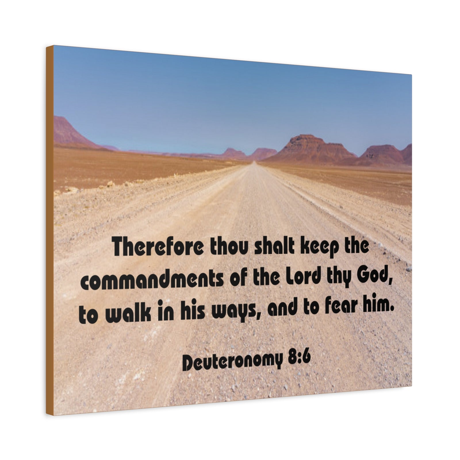 Bible Verse Canvas The Commandments of The Lord Thy God Deuteronomy 8:6 Christian Home Décor Wall Art Scripture Ready to Hang Faith Print-Express Your Love Gifts
