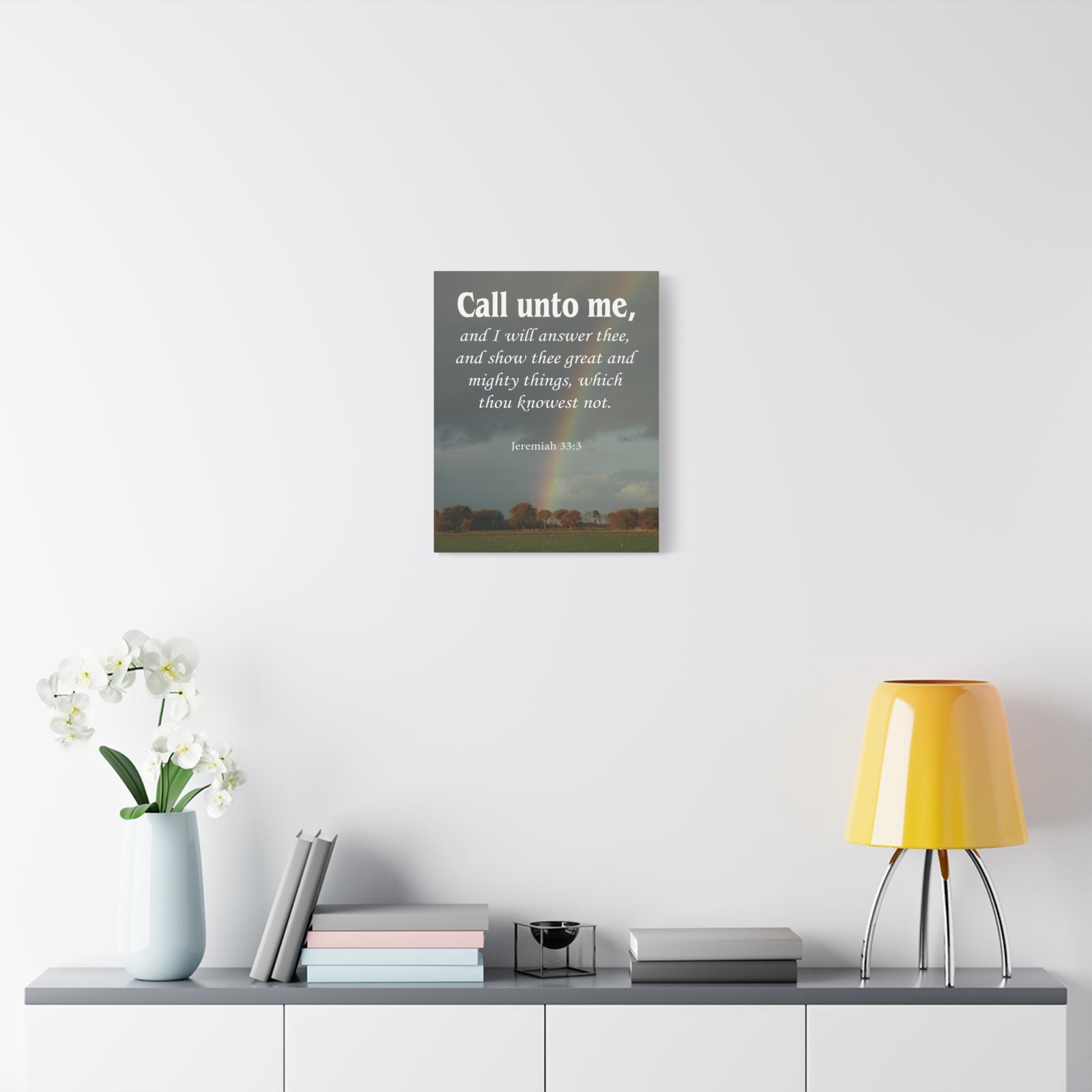 Scripture Canvas Call Unto Me Jeremiah 33:3 Christian Wall Art Bible Verse Print Ready to Hang-Express Your Love Gifts