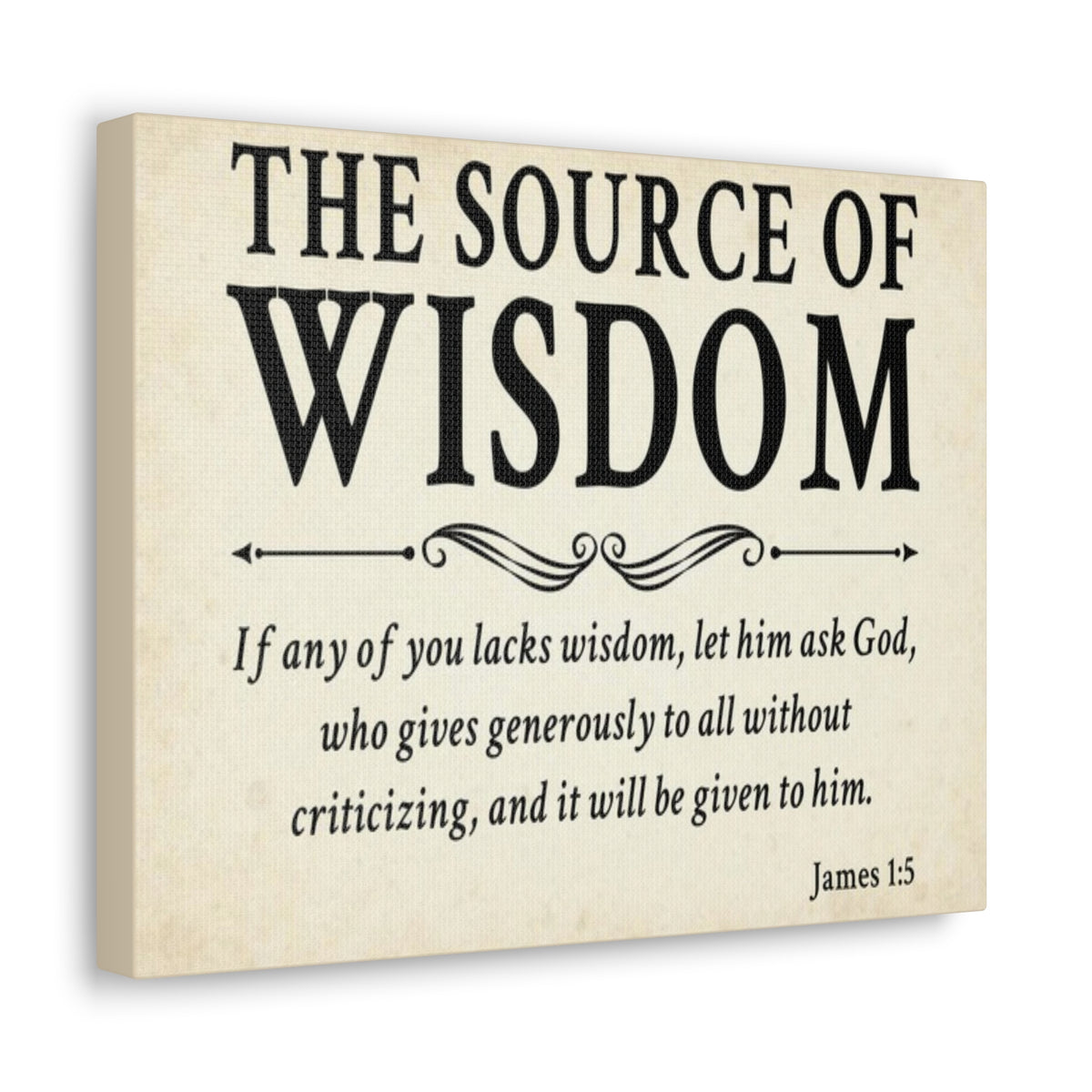 Scripture Walls James 1:5 The Source of Wisdom White Bible Verse Canvas Christian Wall Art Ready to Hang Unframed-Express Your Love Gifts