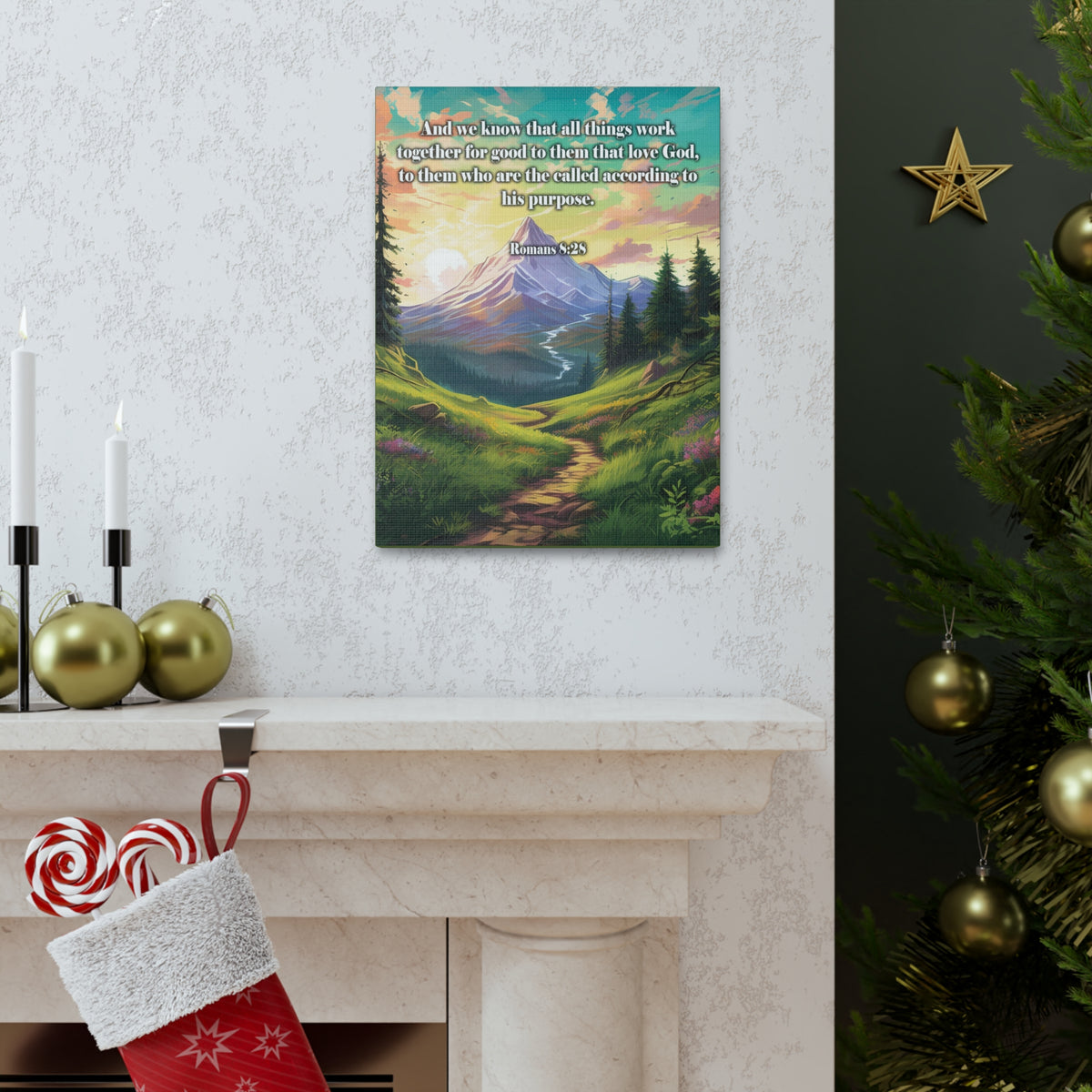 Scripture Walls All Things Work Together Romans 8:28 Christian Wall Art Print Ready to Hang Unframed-Express Your Love Gifts