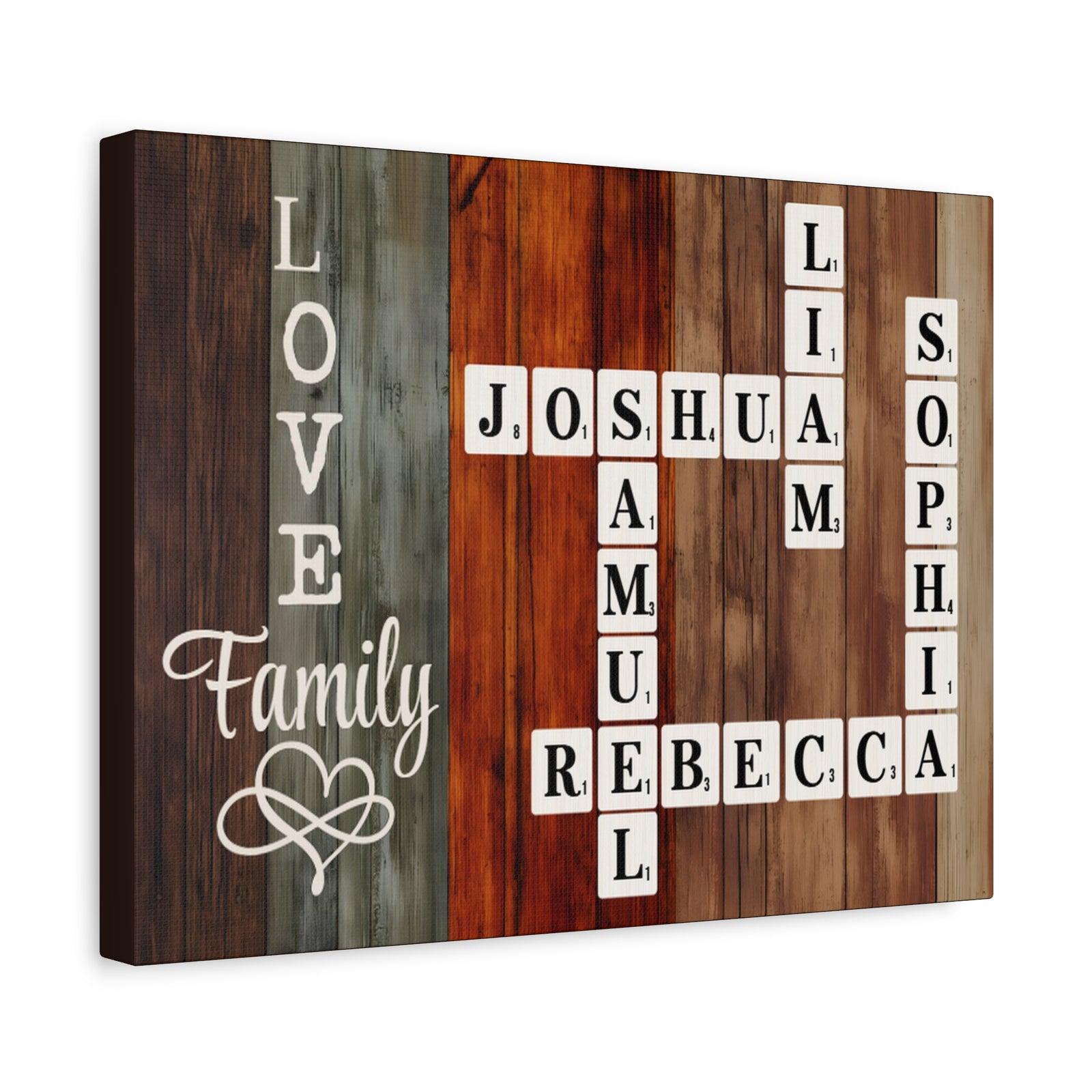 Personalized Scrabble Name Love Family Motivational Wall Art Print Ready to Hang-Express Your Love Gifts