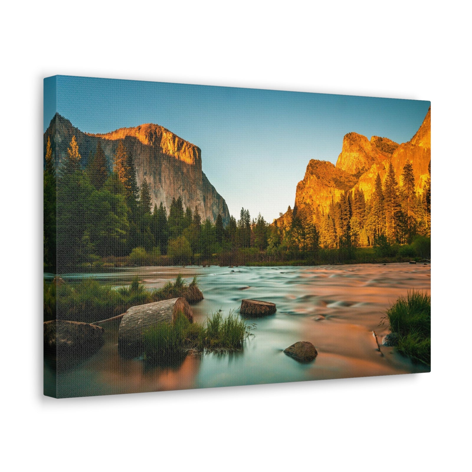 Mountain Valley Golden Hour Nature Wilderness Photography Canvas Wall Art for Home Decor Ready-to-Hang-Express Your Love Gifts