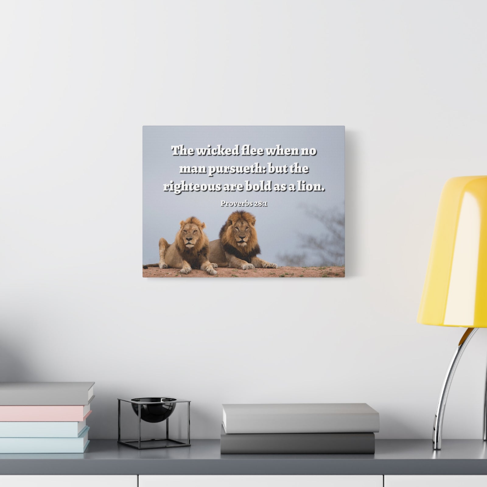 Scripture Walls The Righteous Proverbs 28:1 Bible Verse Canvas Christian Wall Art Ready to Hang-Express Your Love Gifts