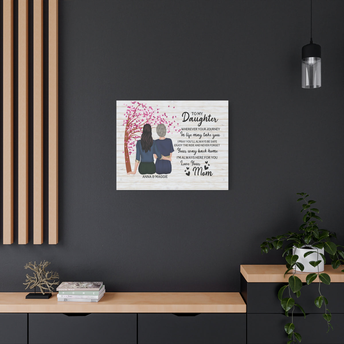 Personalized To My Daughter Canvas Wall Art – Mother & Daughter Quote-Express Your Love Gifts