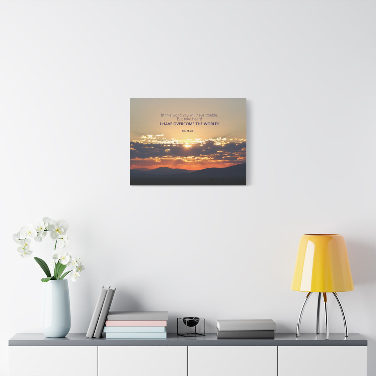 Scripture Walls Overcome The World John 16:33 Bible Verse Canvas Christian Wall Art Ready to Hang-Express Your Love Gifts