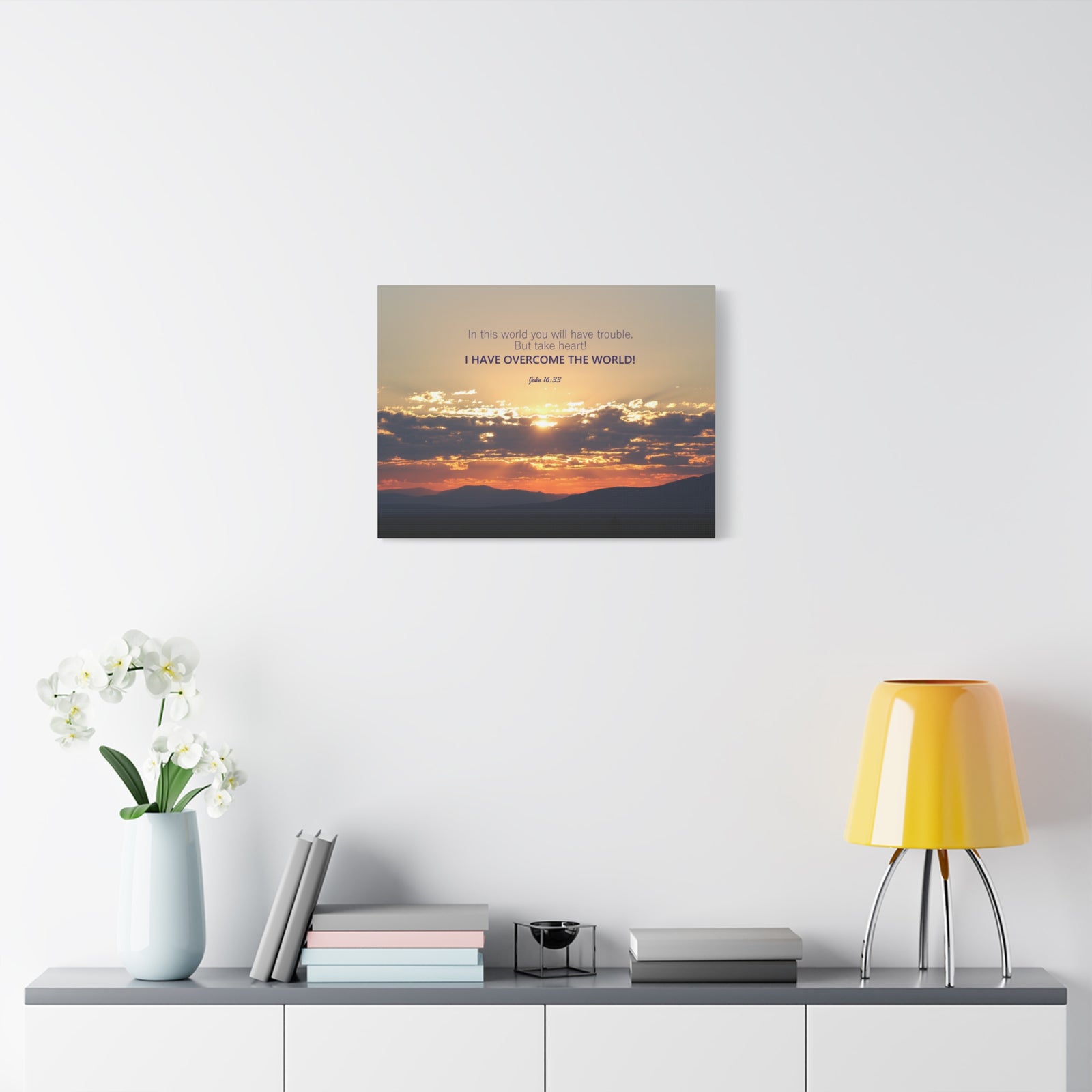 Scripture Walls Overcome The World John 16:33 Bible Verse Canvas Christian Wall Art Ready to Hang-Express Your Love Gifts