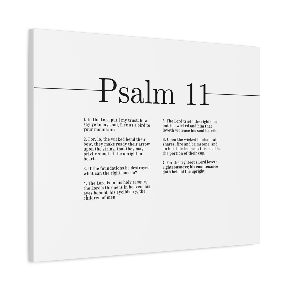 Scripture Canvas In The Lord I Put My Trust Psalm 11 Christian Wall Art Bible Verse Print Ready to Hang-Express Your Love Gifts