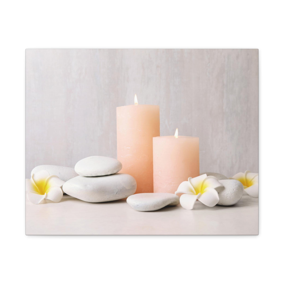 Lighted Candles and Flowers Forest Floral Nature Photography Canvas Wall Art for Home Decor Ready-to-Hang-Express Your Love Gifts