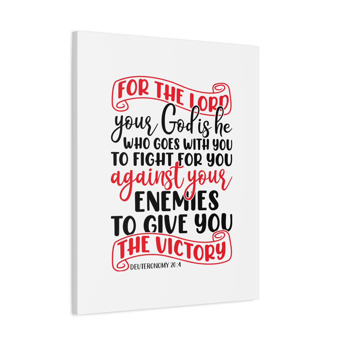 Scripture Canvas For The Lord Deuteronomy 20:4 Christian Wall Art Bible Verse Print Ready to Hang-Express Your Love Gifts