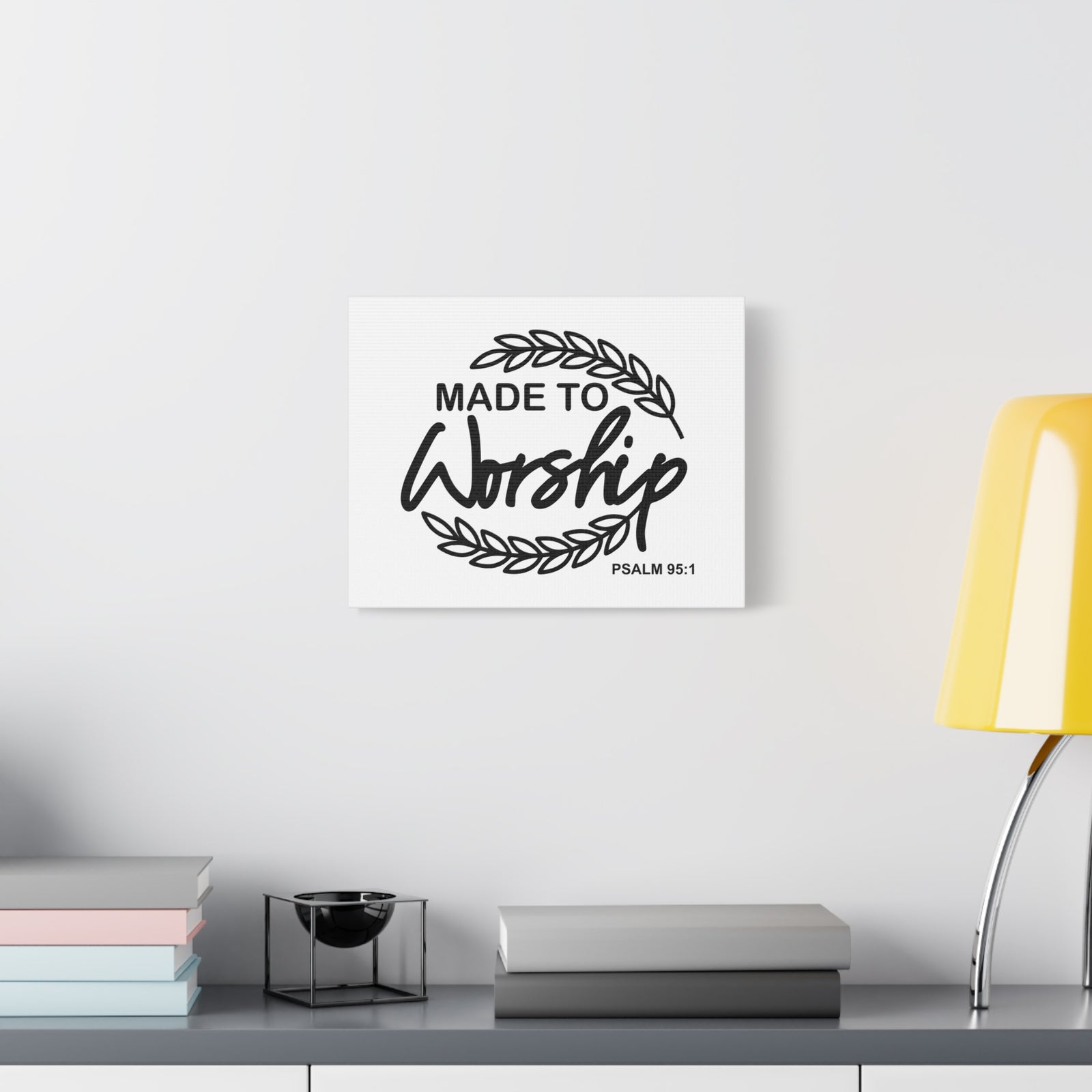 Scripture Canvas Made To Worship Psalm 95:1 Christian Wall Art Bible Verse Print Ready to Hang-Express Your Love Gifts