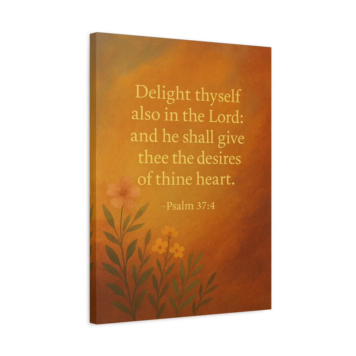 Bible Verse Canvas Psalm 37:4 Christian Home Décor Wall Art Scripture Ready to Hang Faith Print-Express Your Love Gifts