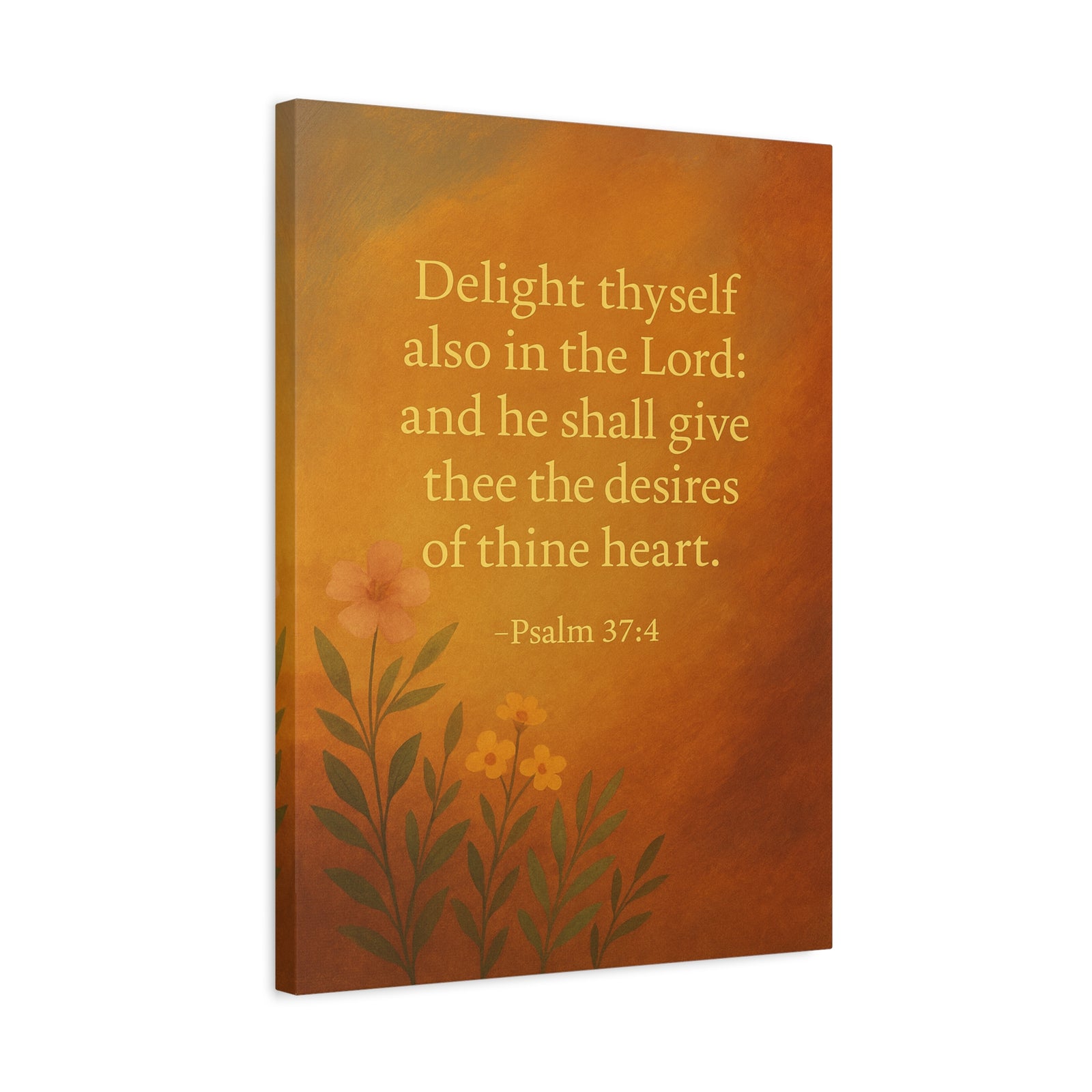 Bible Verse Canvas Psalm 37:4 Christian Home Décor Wall Art Scripture Ready to Hang Faith Print-Express Your Love Gifts
