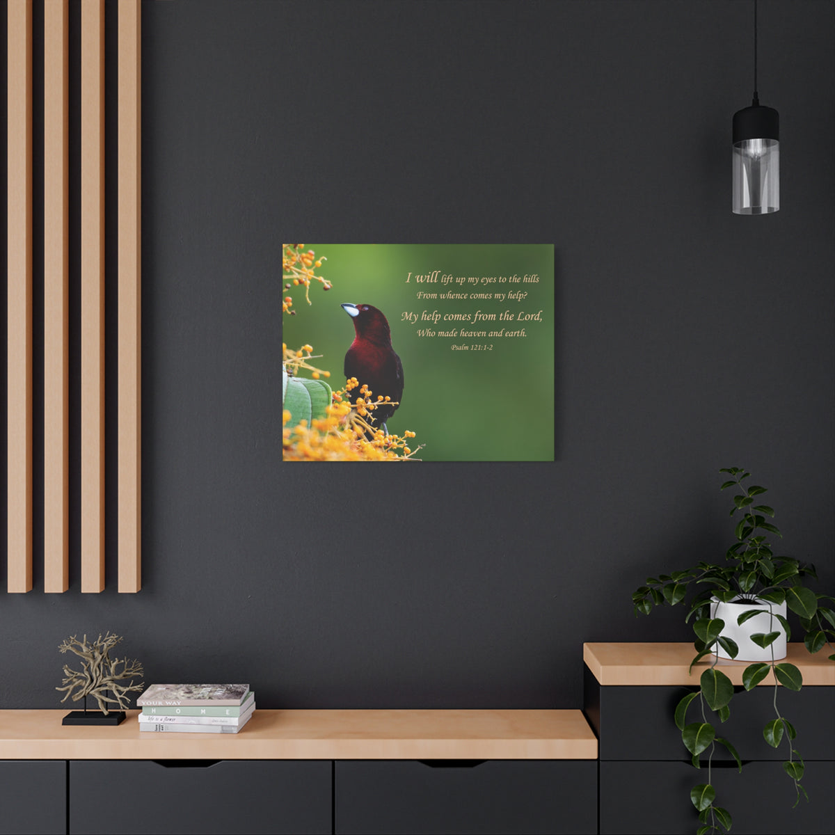 Scripture Walls Psalm 121:1-2 Heaven and Earth Bible Verse Canvas Christian Wall Art Ready to Hang Unframed-Express Your Love Gifts