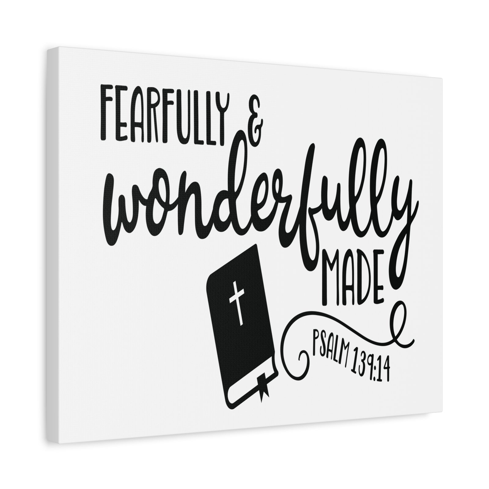 Scripture Canvas Fearfully and Wonderfully Psalm 139:14 Christian Wall Art Bible Verse Print Ready to Hang-Express Your Love Gifts