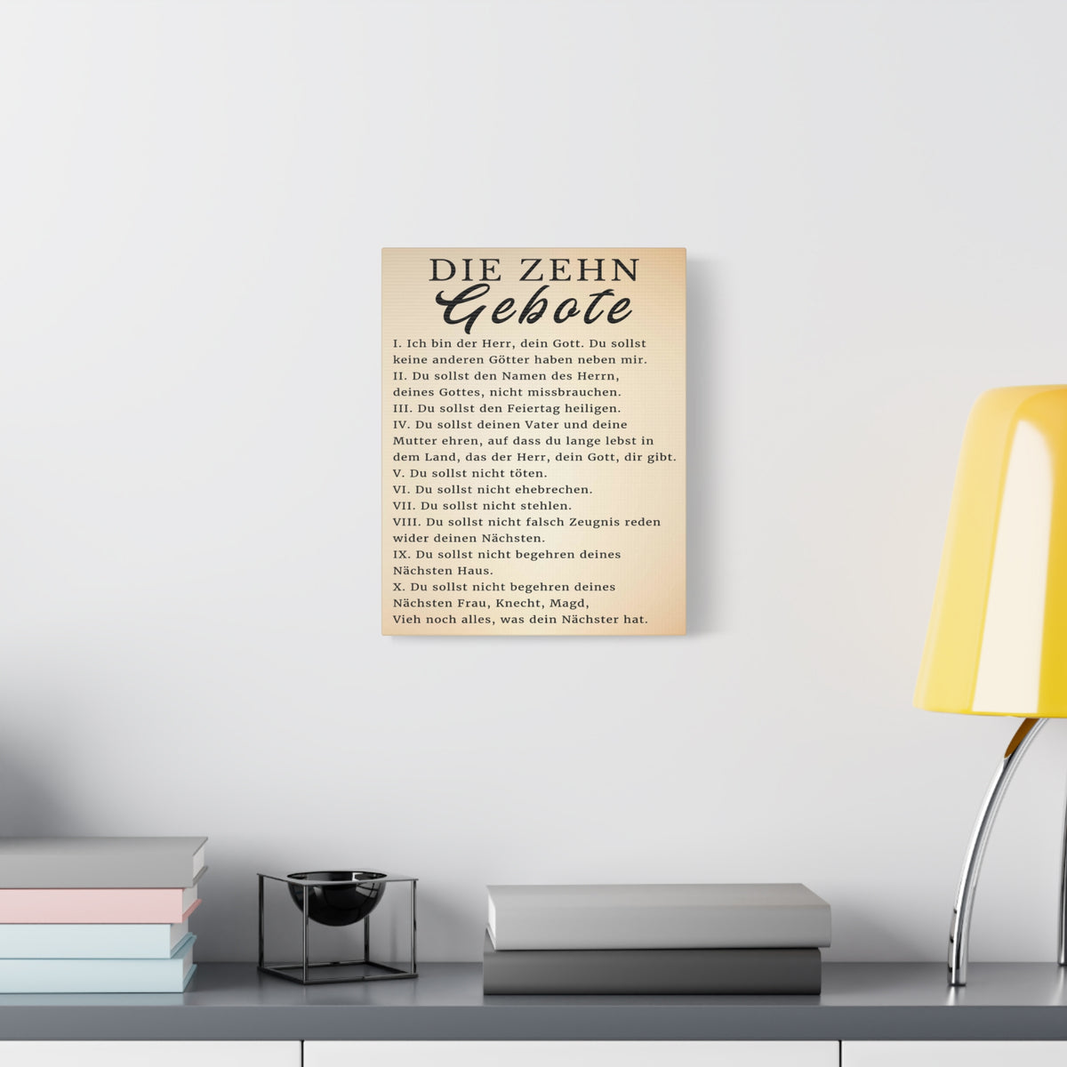 Scripture Walls Die Zehn Gebote 10 Commandments German Bible Verse Canvas Christian Wall Art Ready to Hang Unframed-Express Your Love Gifts
