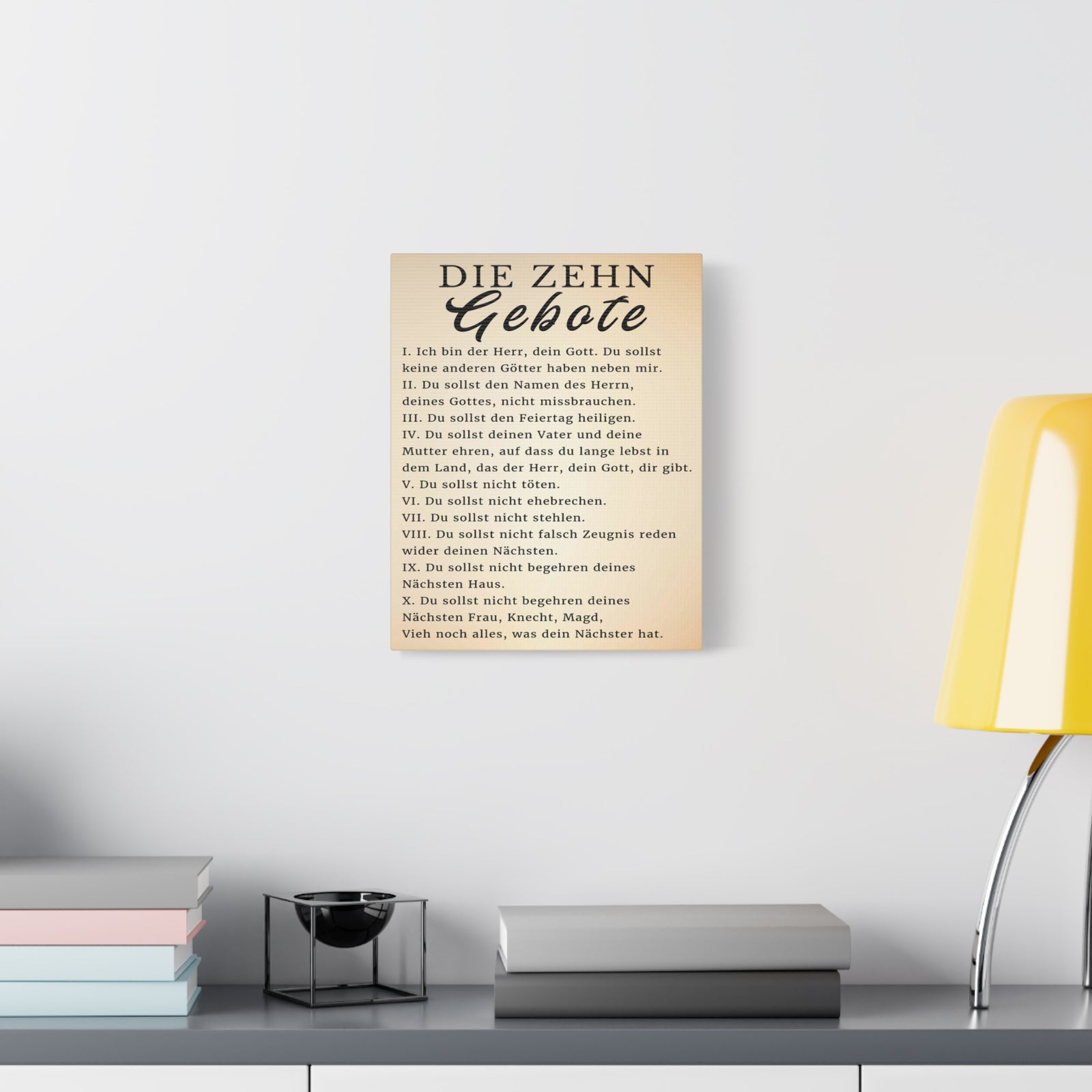Scripture Walls Die Zehn Gebote 10 Commandments German Bible Verse Canvas Christian Wall Art Ready to Hang Unframed-Express Your Love Gifts