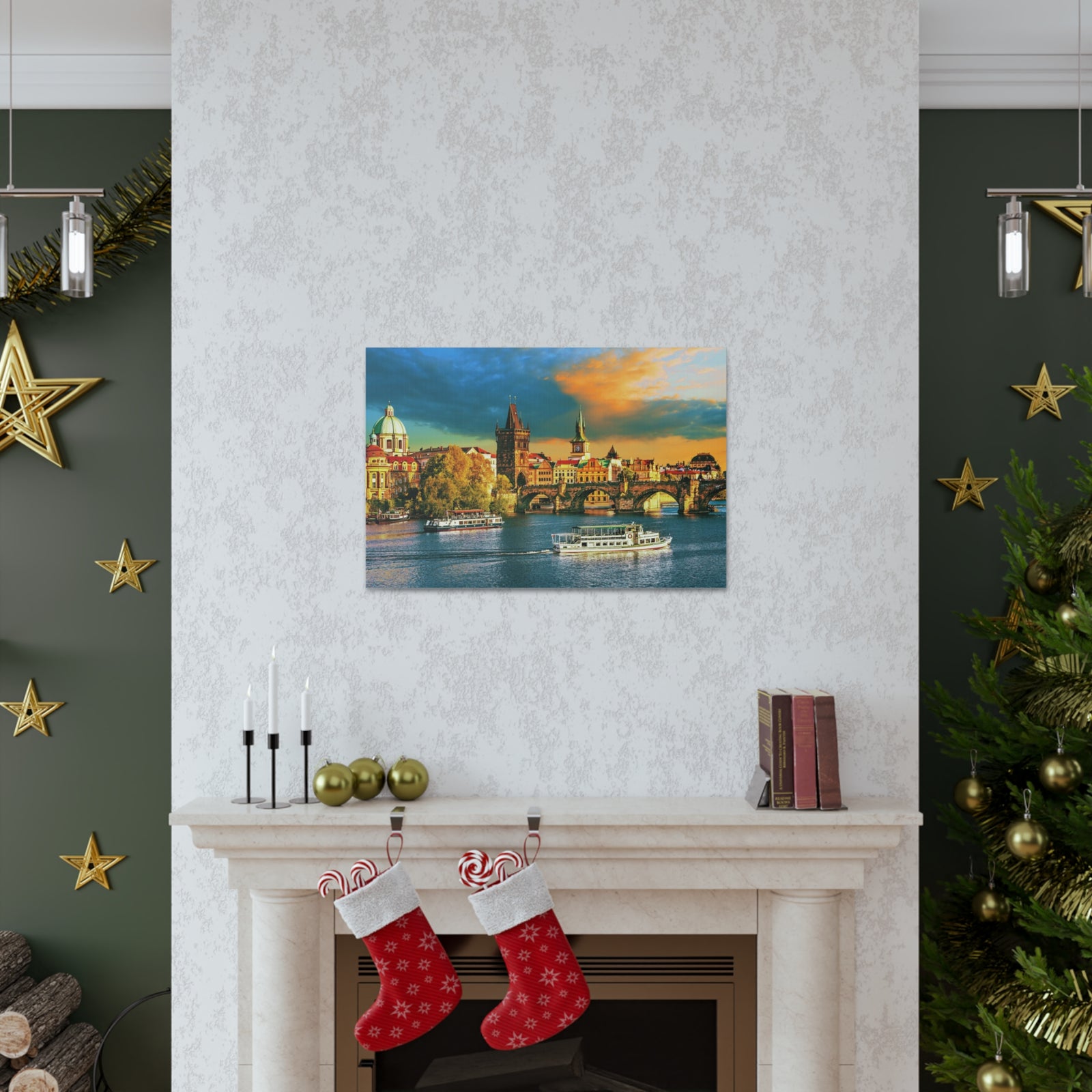 Prague Daytime Skyline Canvas Artwork High-Quality Breathtaking Stunning Cityscape for Home Decor Ready to Hang-Express Your Love Gifts