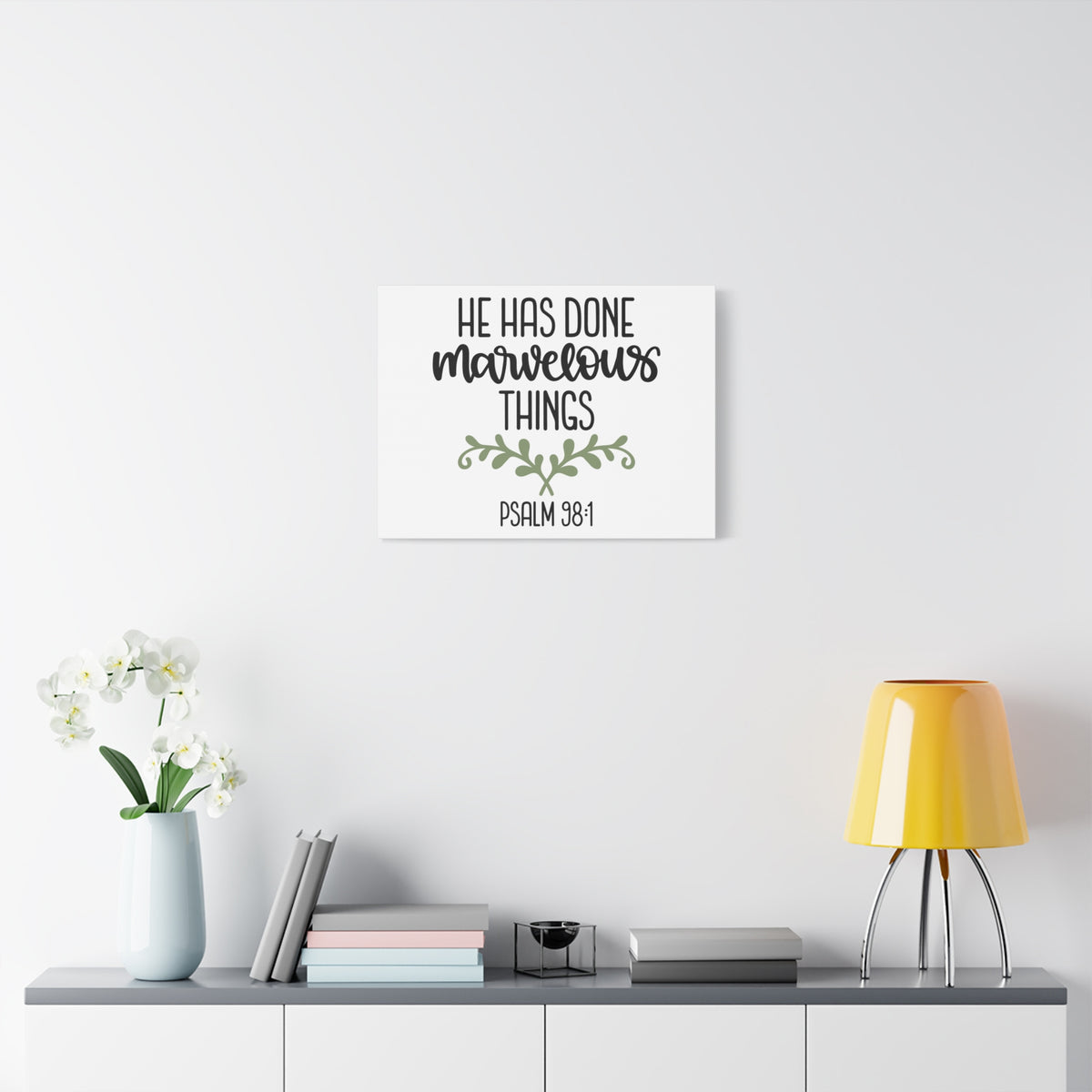 Scripture Canvas Marvelous Psalm 98:1 Christian Wall Art Bible Verse Print Ready to Hang-Express Your Love Gifts