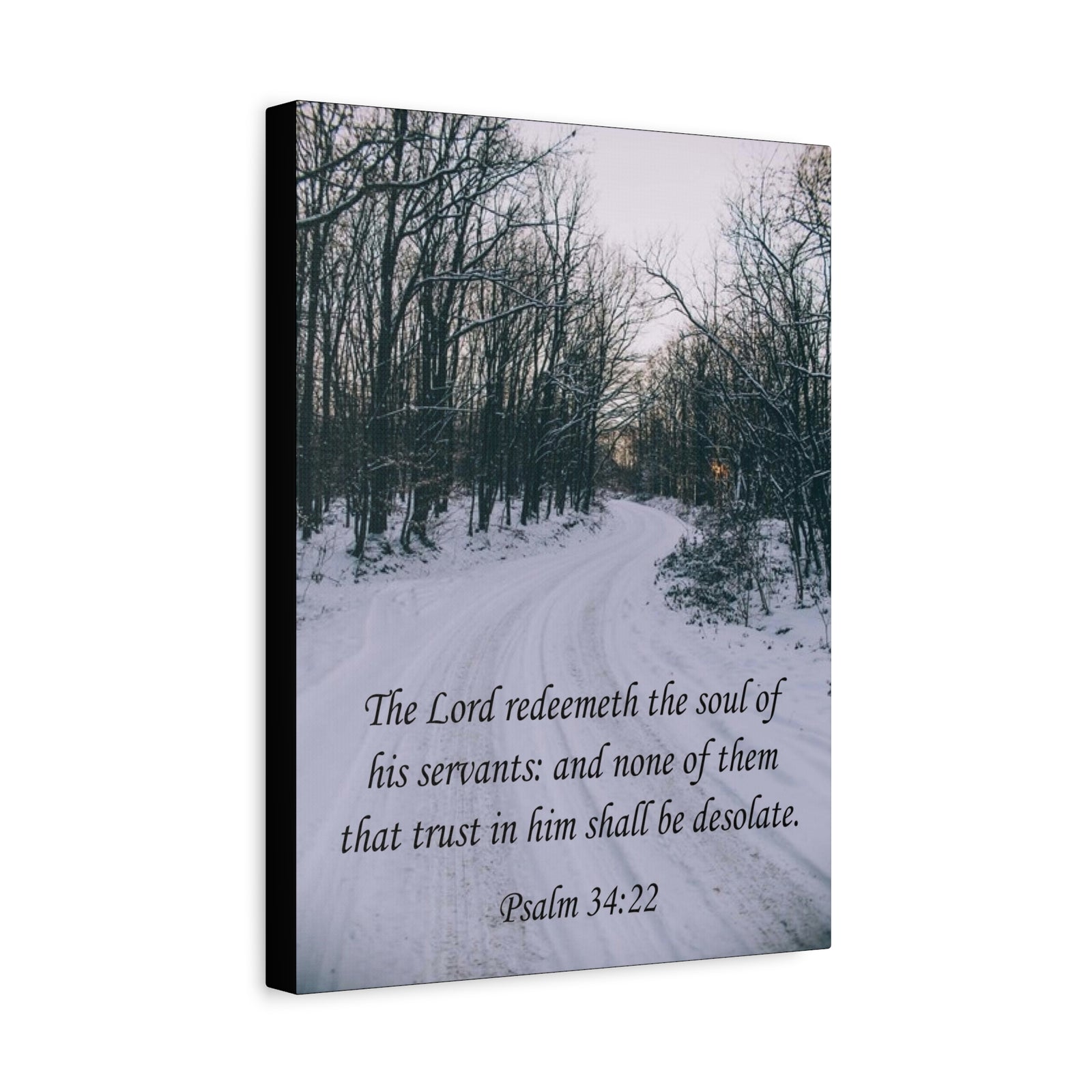 Bible Verse Canvas The Lord Redeemeth The Soul Psalm 34:22 Christian Home Décor Wall Art Scripture Ready to Hang Faith Print-Express Your Love Gifts