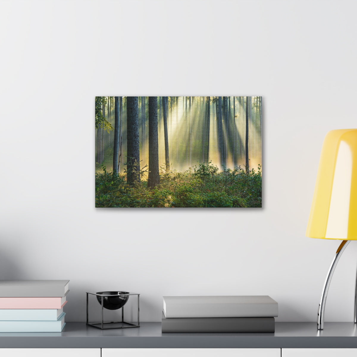 Sunrise Green Forest Nature Wilderness Photography Canvas Wall Art for Home Decor Ready-to-Hang-Express Your Love Gifts