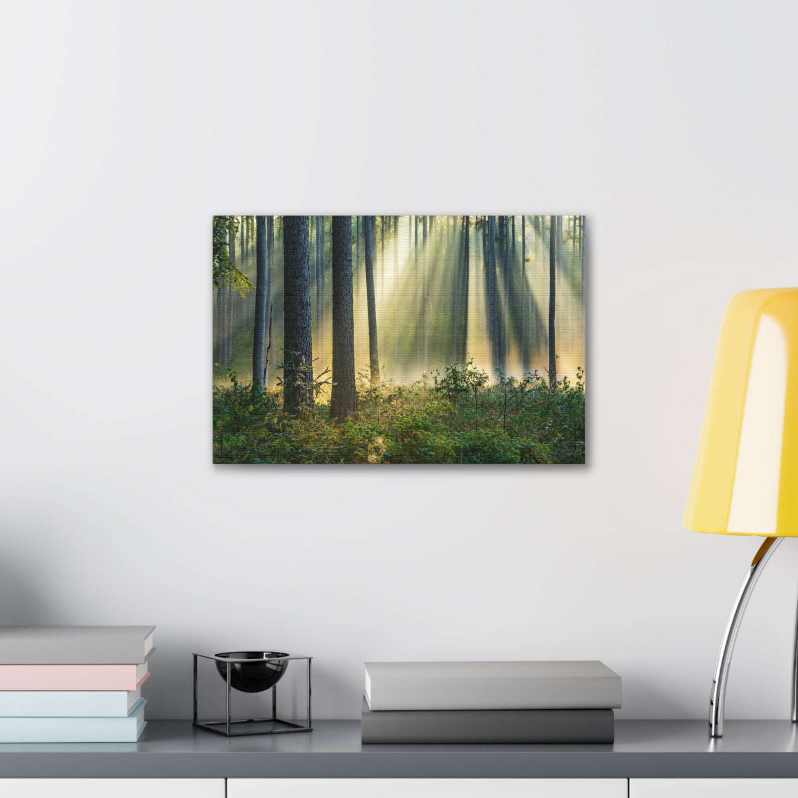 Sunrise Green Forest Nature Wilderness Photography Canvas Wall Art for Home Decor Ready-to-Hang-Express Your Love Gifts