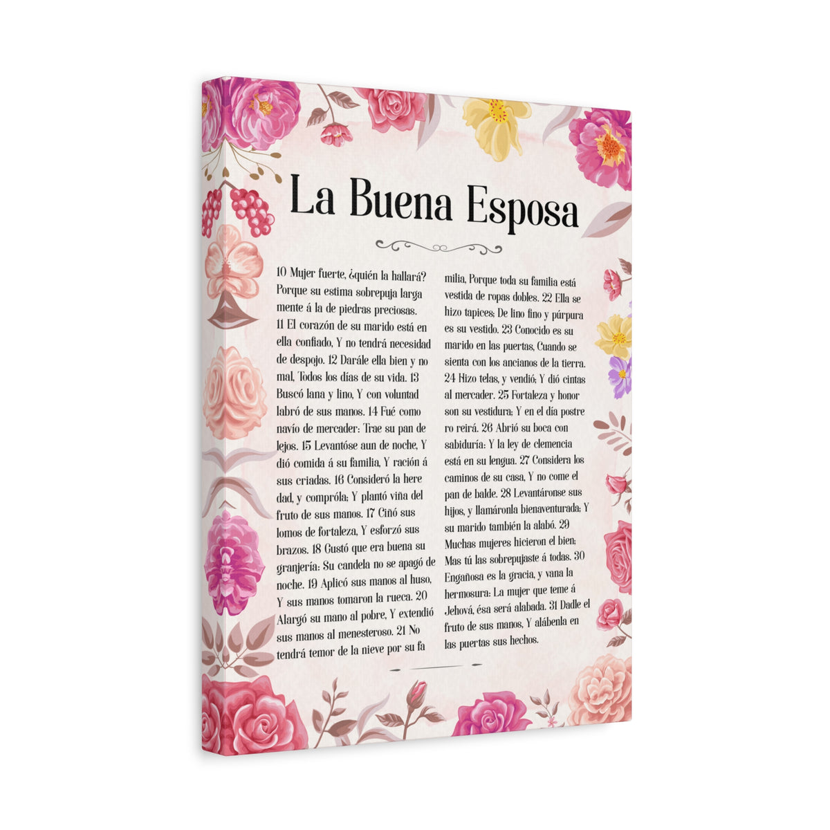 Scripture Walls La Buena Esposa Proverbios 31:10 Spanish Bible Verse Canvas Christian Wall Art Ready to Hang-Express Your Love Gifts