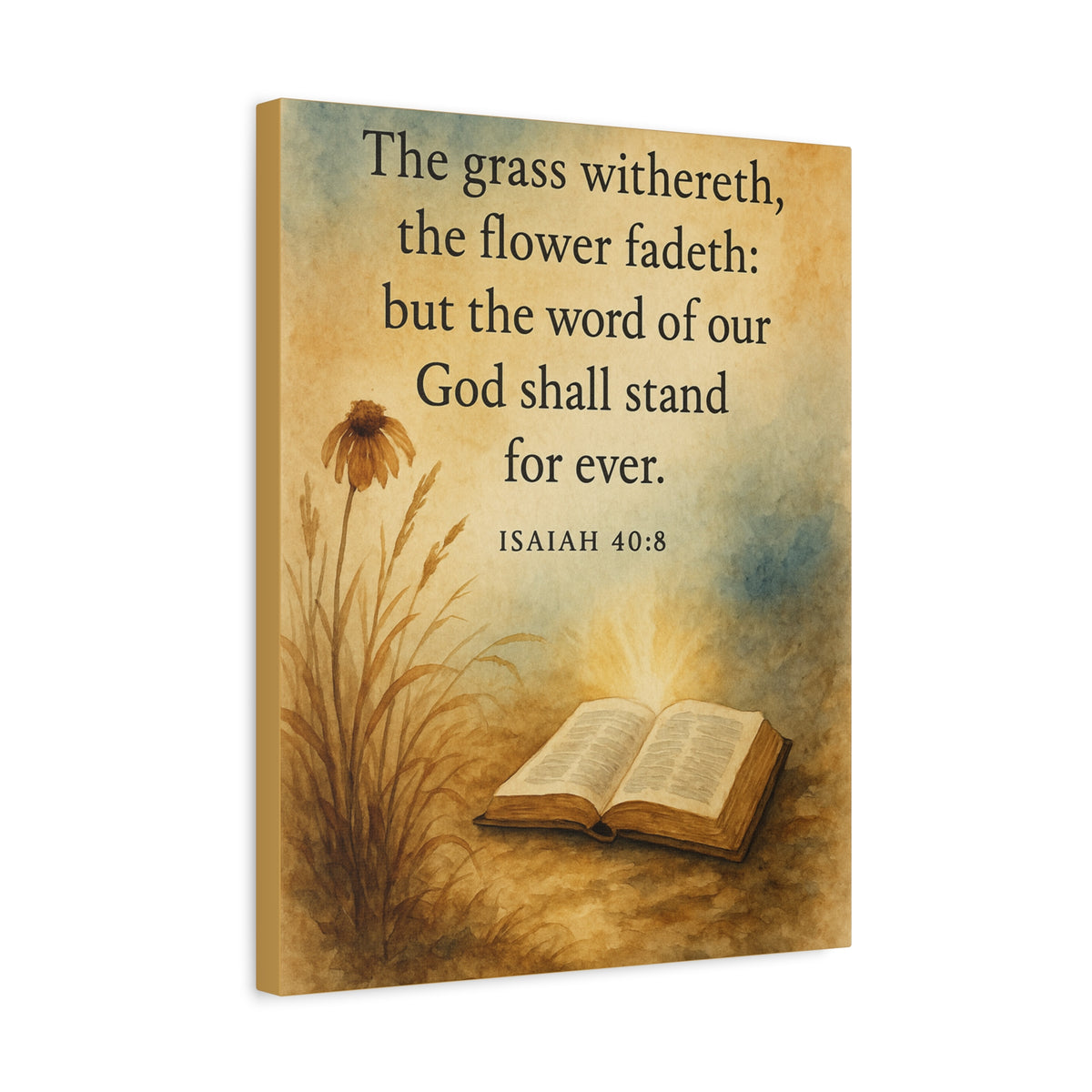 Bible Verse Canvas Isaiah 40:8 Christian Home Décor Wall Art Scripture Ready to Hang Faith Print-Express Your Love Gifts