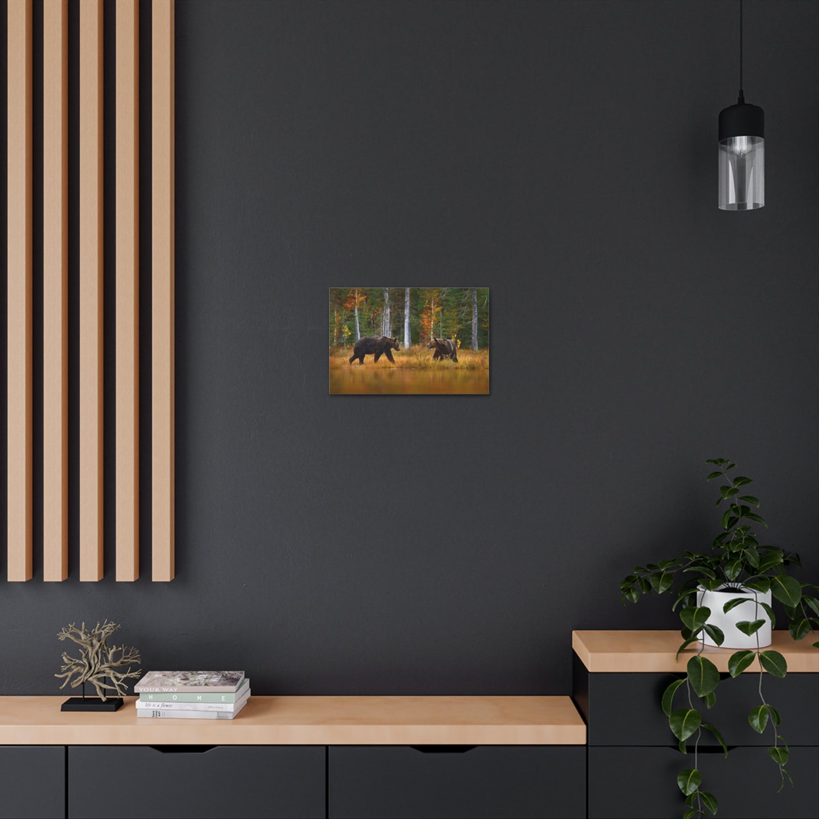 Spring Forest Bears Nature Wilderness Photography Canvas Wall Art for Home Decor Ready-to-Hang-Express Your Love Gifts