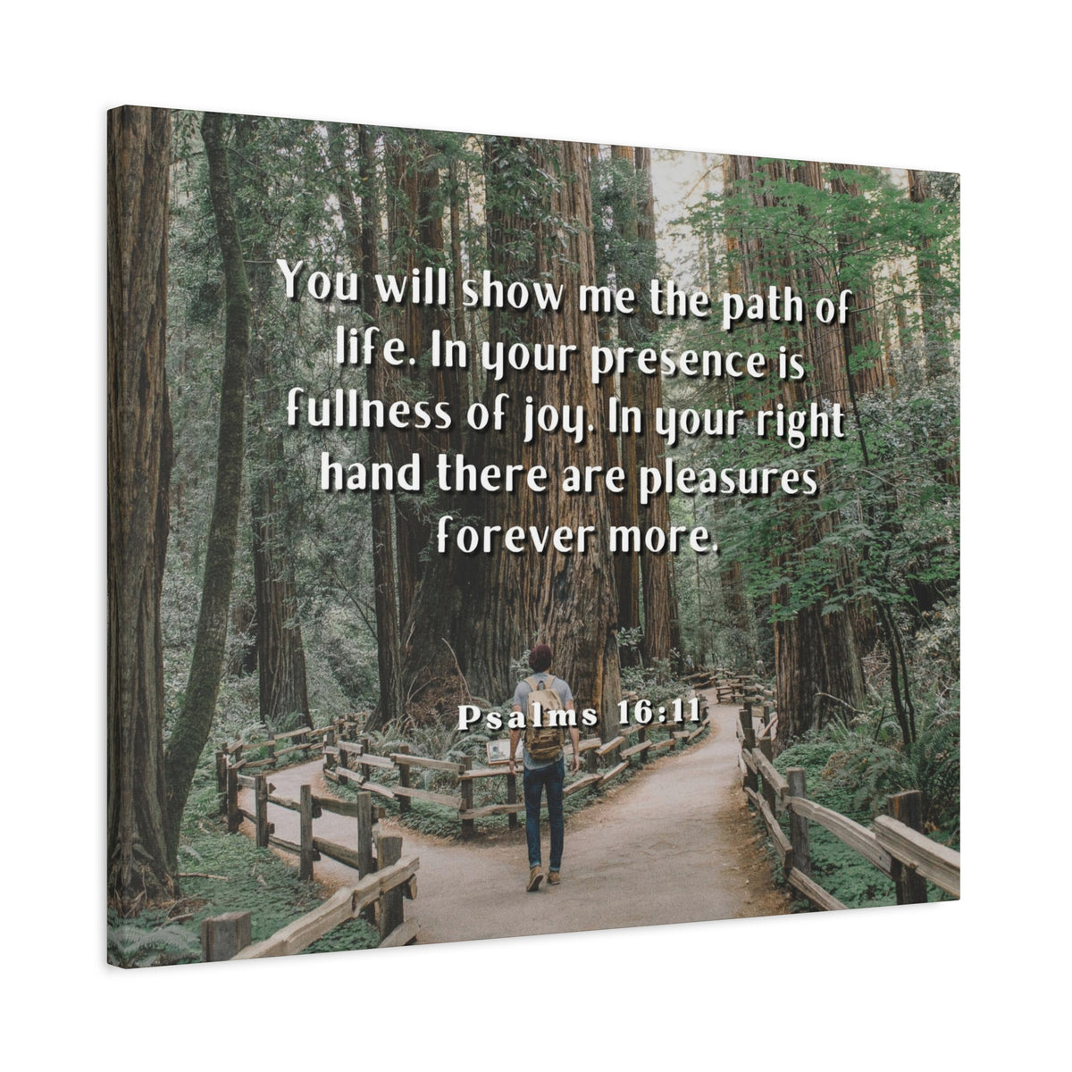 Scripture Canvas Path Of Life Psalms 16:11 Christian Wall Art Bible Verse Print Ready to Hang-Express Your Love Gifts