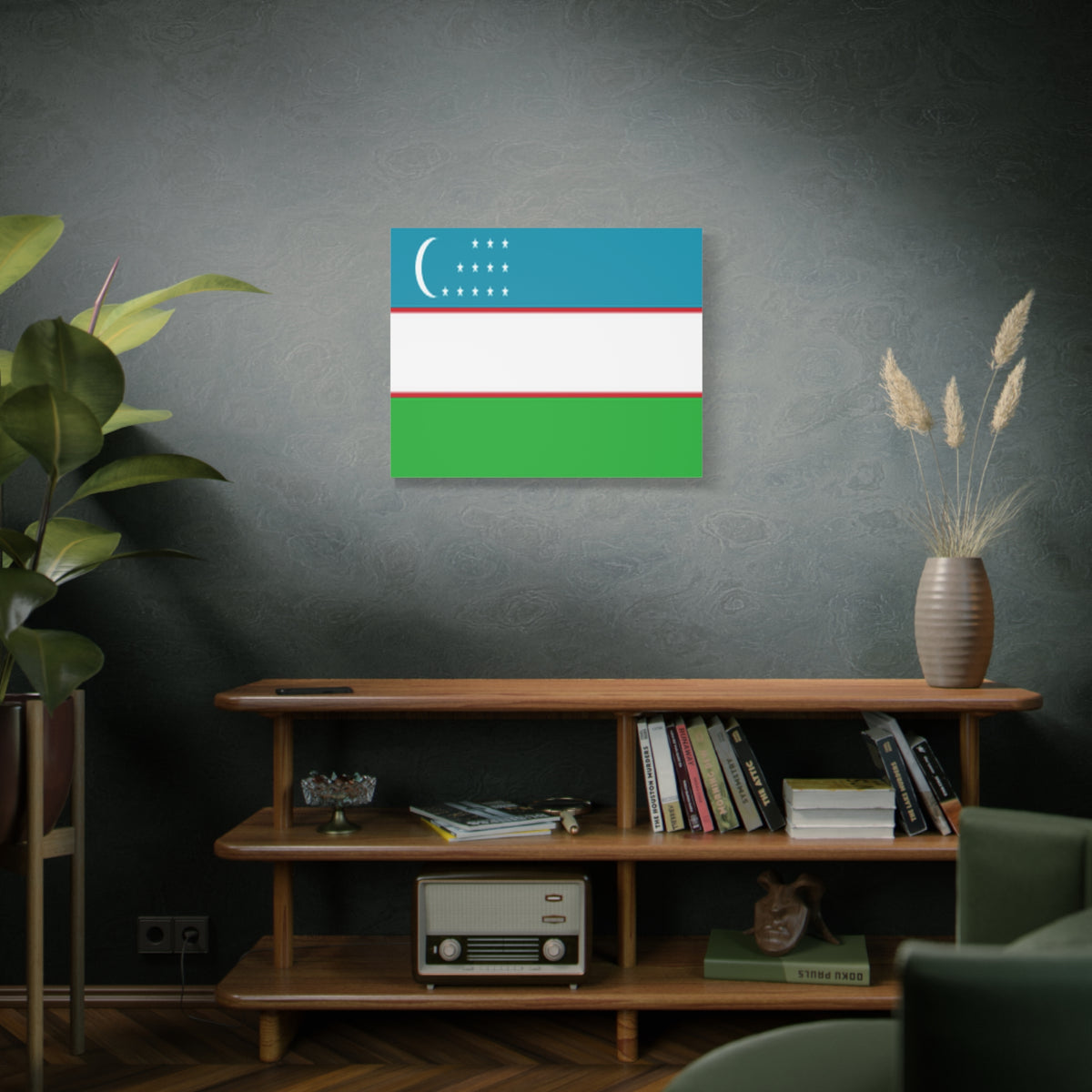 Uzbekistan Country Flag Canvas Vibrant Wall Art Unframed Home Decor-Express Your Love Gifts