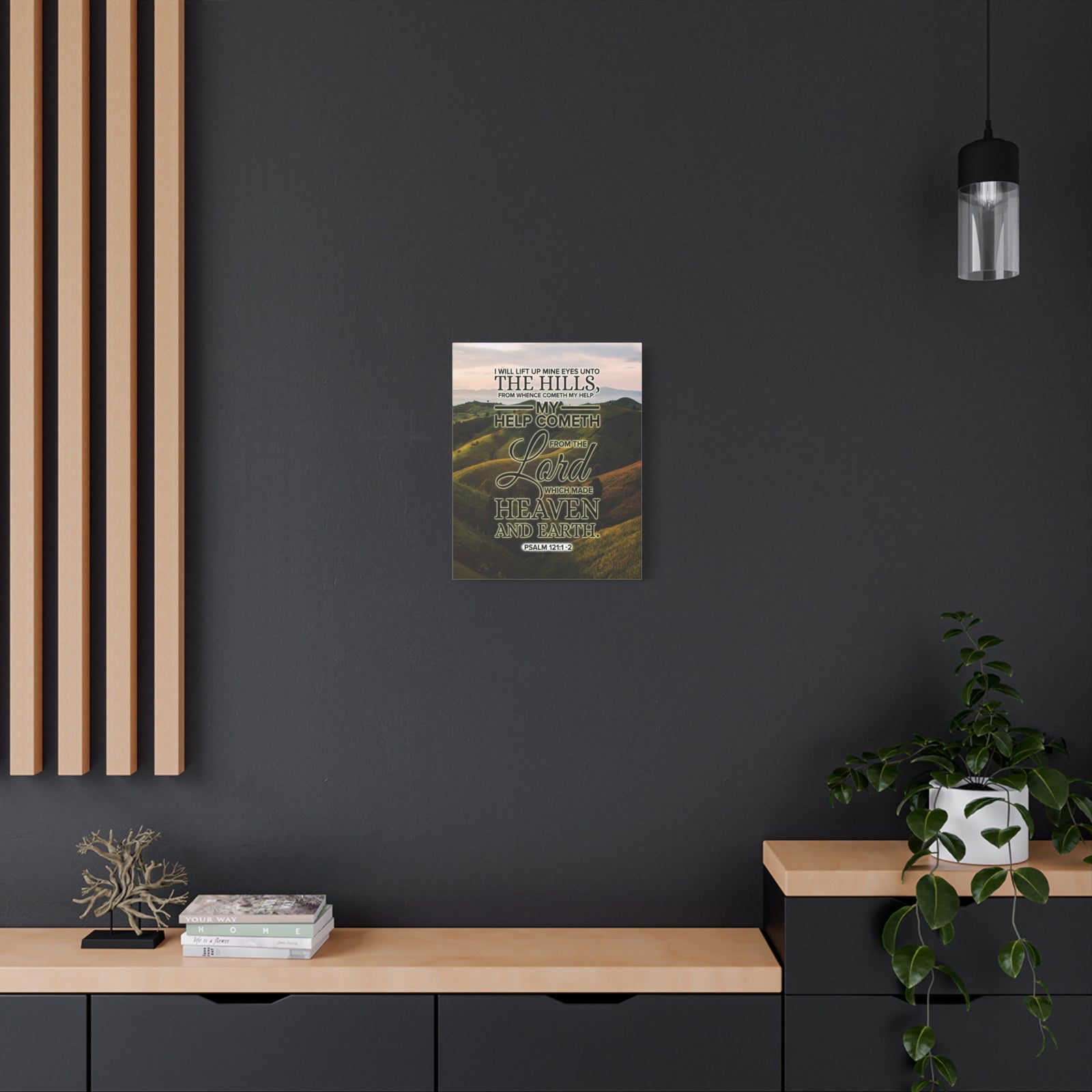 Scripture Canvas Heaven and Earth Psalm 121:1‭-‬2 KJV Christian Wall Art Bible Verse Print Ready to Hang-Express Your Love Gifts