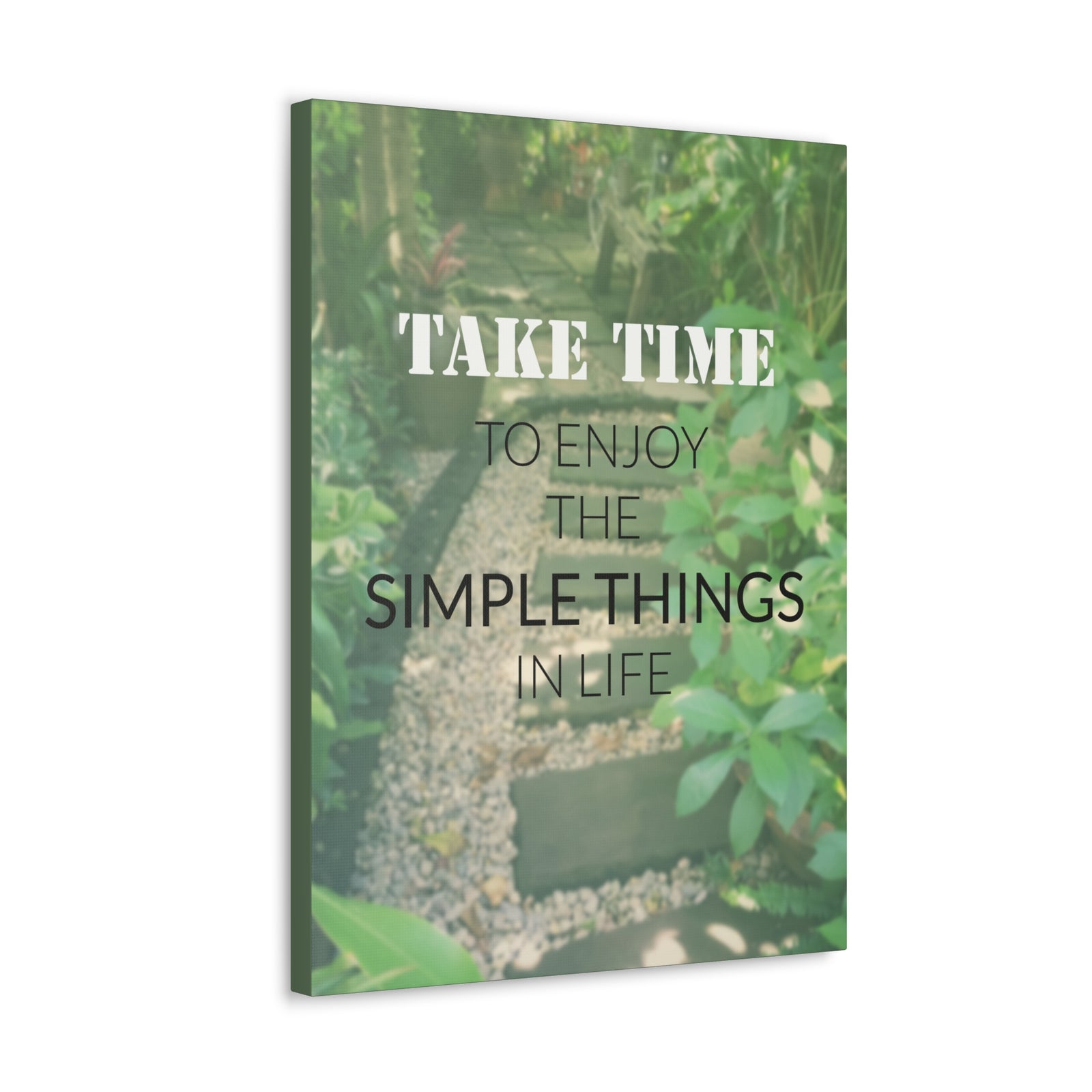 Inspirational Quote Canvas Take Time To Enjoy Motivational Print Ready to Hang Artwork-Express Your Love Gifts